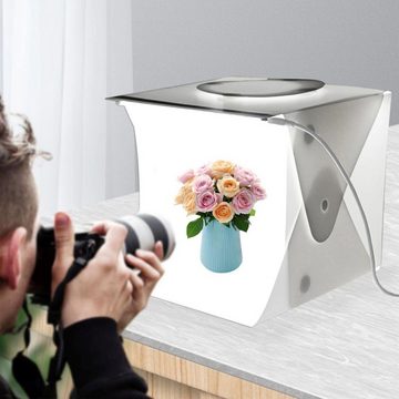 Retoo Fotohintergrund Fotostudio Fotobox Set LED Lichtzelt Photobox Pro Fotografie, 2 Hintergrundfarben, für Amateure wie für Profis, Tragbar