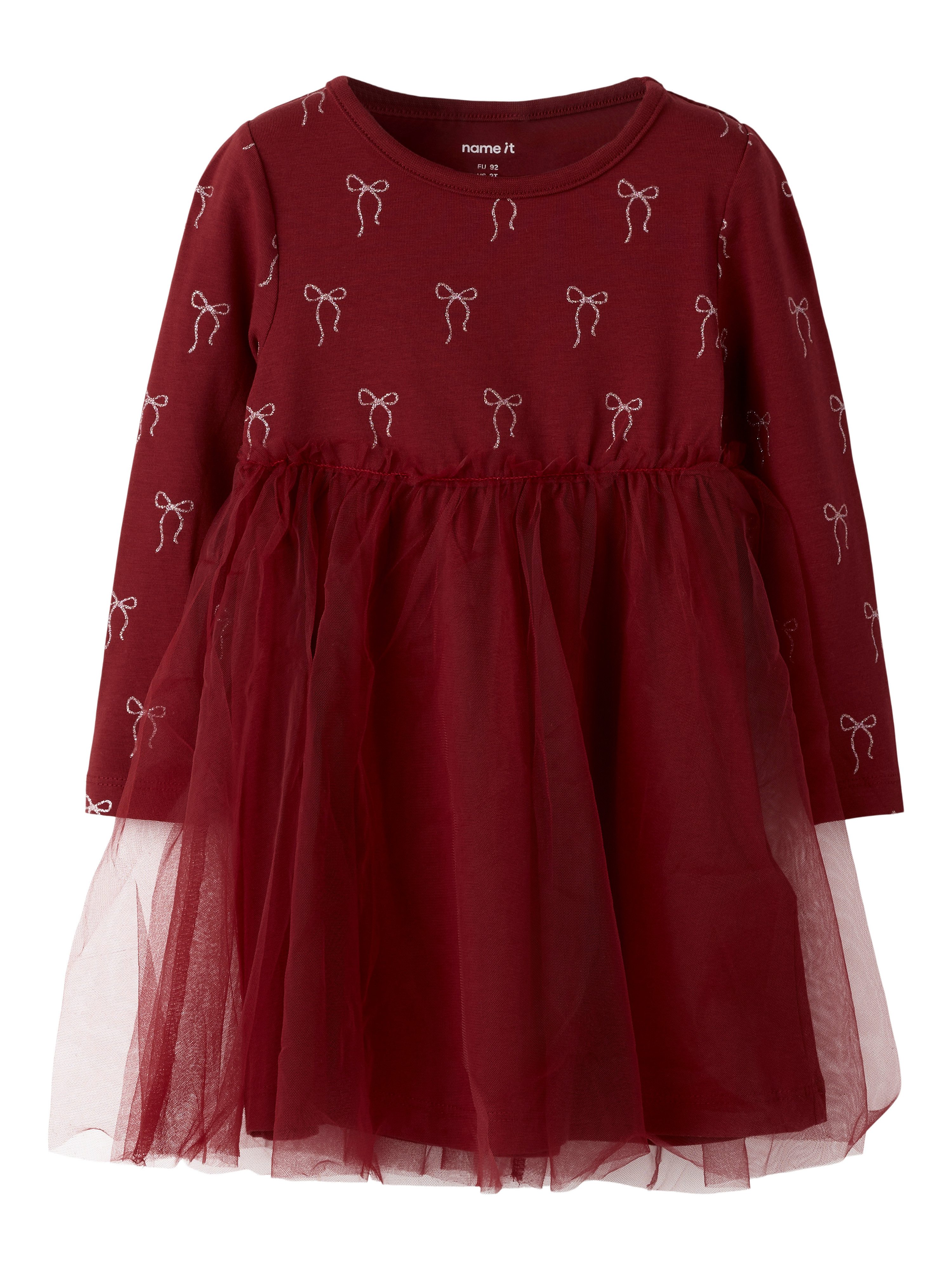 Name It Minikleid NMFRI LS DRESS Weihnachten, Baumwollmischung, regular fit