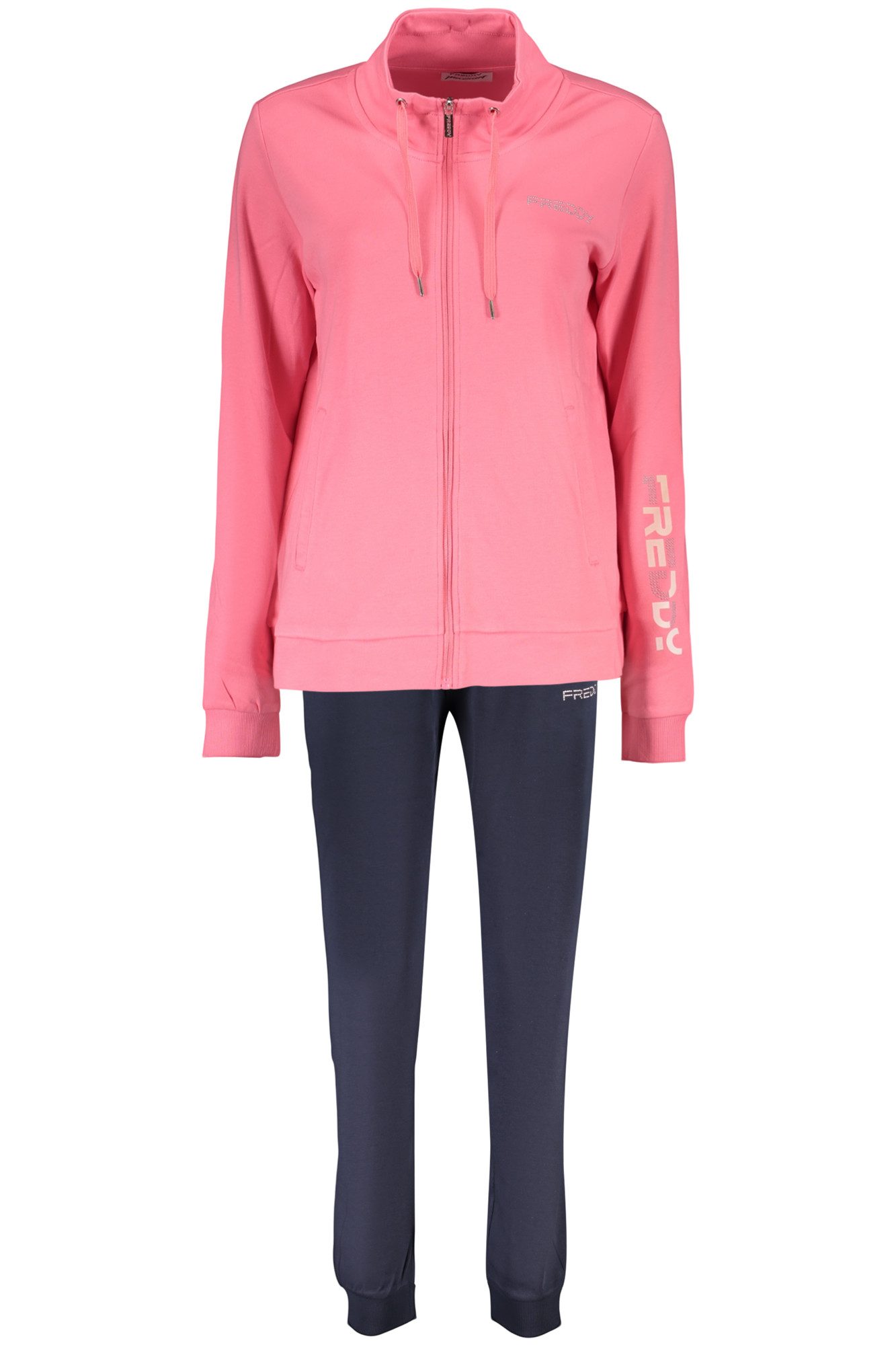 Freddy Sweatshirt Rosa Damen-Sweatshirt mit Reißverschluss & blauer
