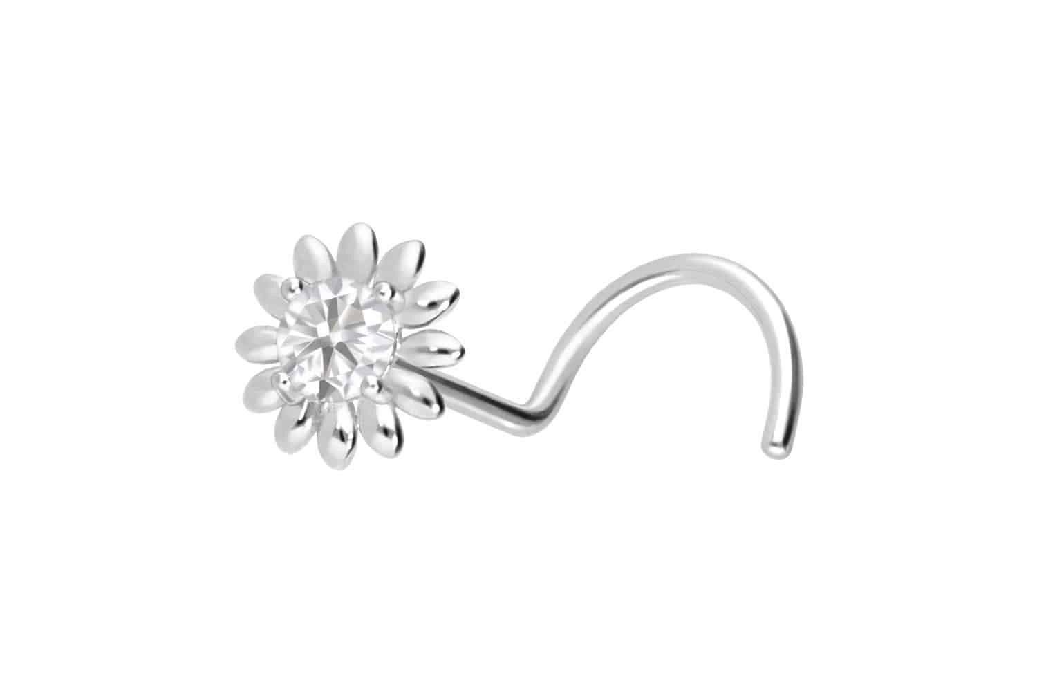 PIERCINGLINE Nasenpiercing 14/18 Karat Gold Nasenstecker Spirale MOISSANIT günstig online kaufen