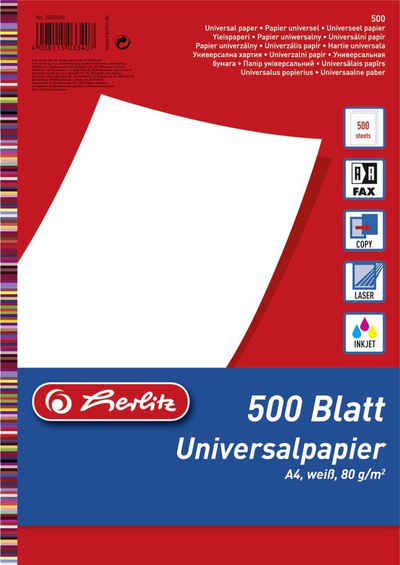 Herlitz Collegeblock herlitz Universalpapier A4 weiß, 500 Blatt