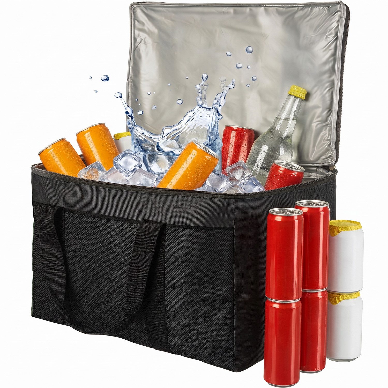 Goods+Gadgets Thermobehälter Kühltasche wasserdicht Thermobehälter Isoliertasche Camping & Picknick, Polyestergewebe, (XXL, Isotasche), Camping-Tasche Wärmetasche