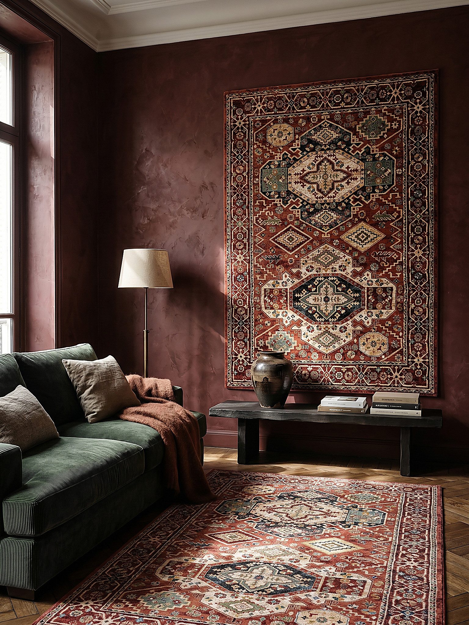 KADIMA DESIGN Teppich GLAZERT Schlafzimmerteppich 80x150 Rot Kurzflor orientalisch, Läufer, Höhe: 16 mm, 100% Polypropylen, 2400 g/m², 12 mm, pflegeleicht, FBH- – Bild 4 von 5