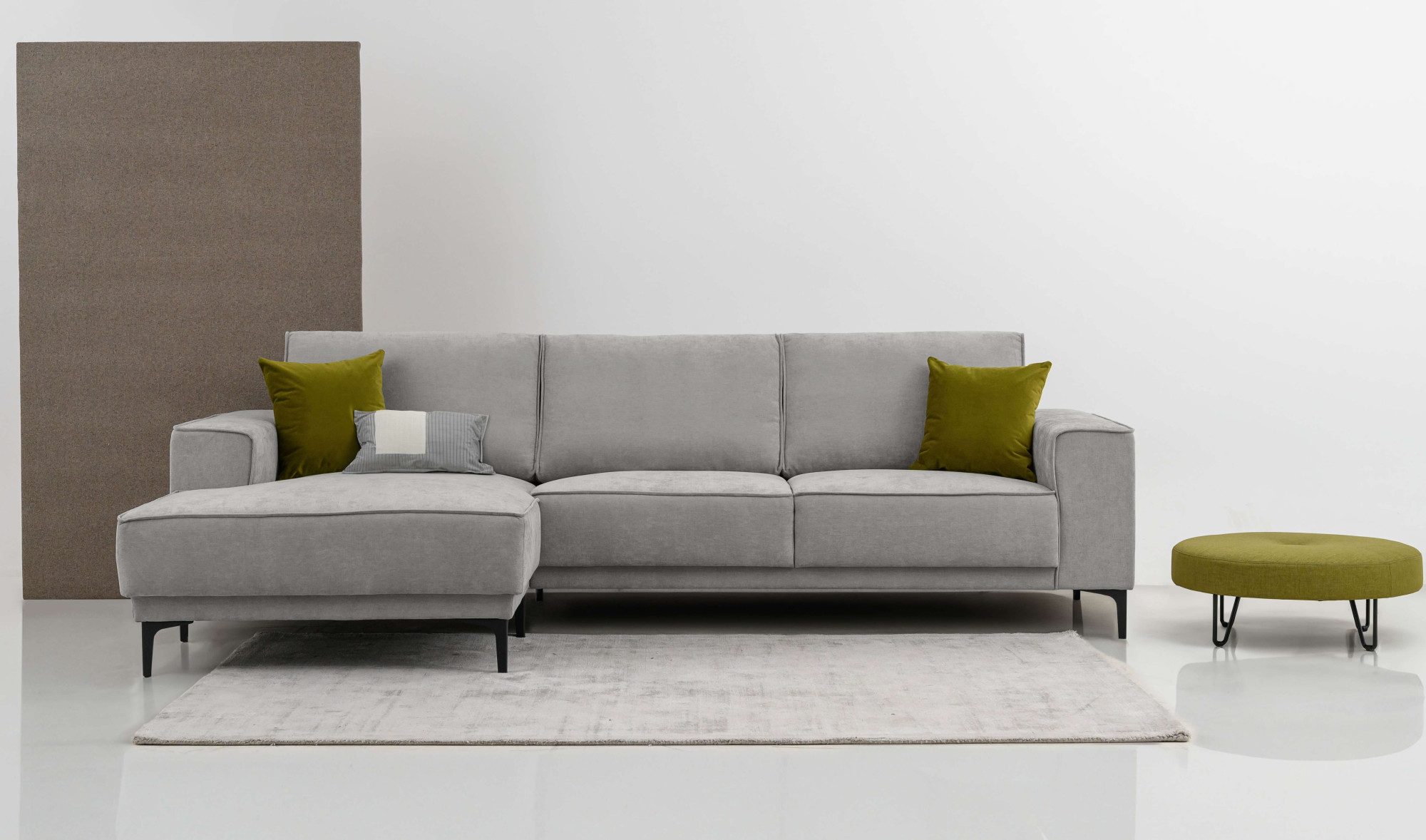 Places of Style Ecksofa "Polsterecke Oland, Struktur, Flachgewebe, Luxus-Mi günstig online kaufen
