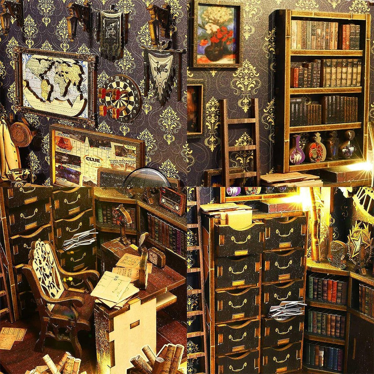 XDeer 3D-Puzzle Puppenhäuser Miniatur Haus Kit 3D Holzhaus Zimmer Handwerk, Puzzleteile, mit Musikwerk Weihnachtsdekoration für Erwachsene Kinder