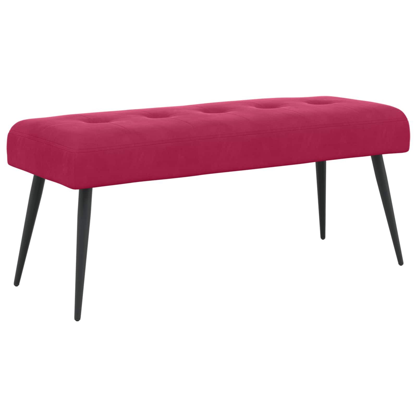 vidaXL Sitzbank Bank mit Knopfheftung Weinrot 110 x 40 x 46 cm Samt (1-St)