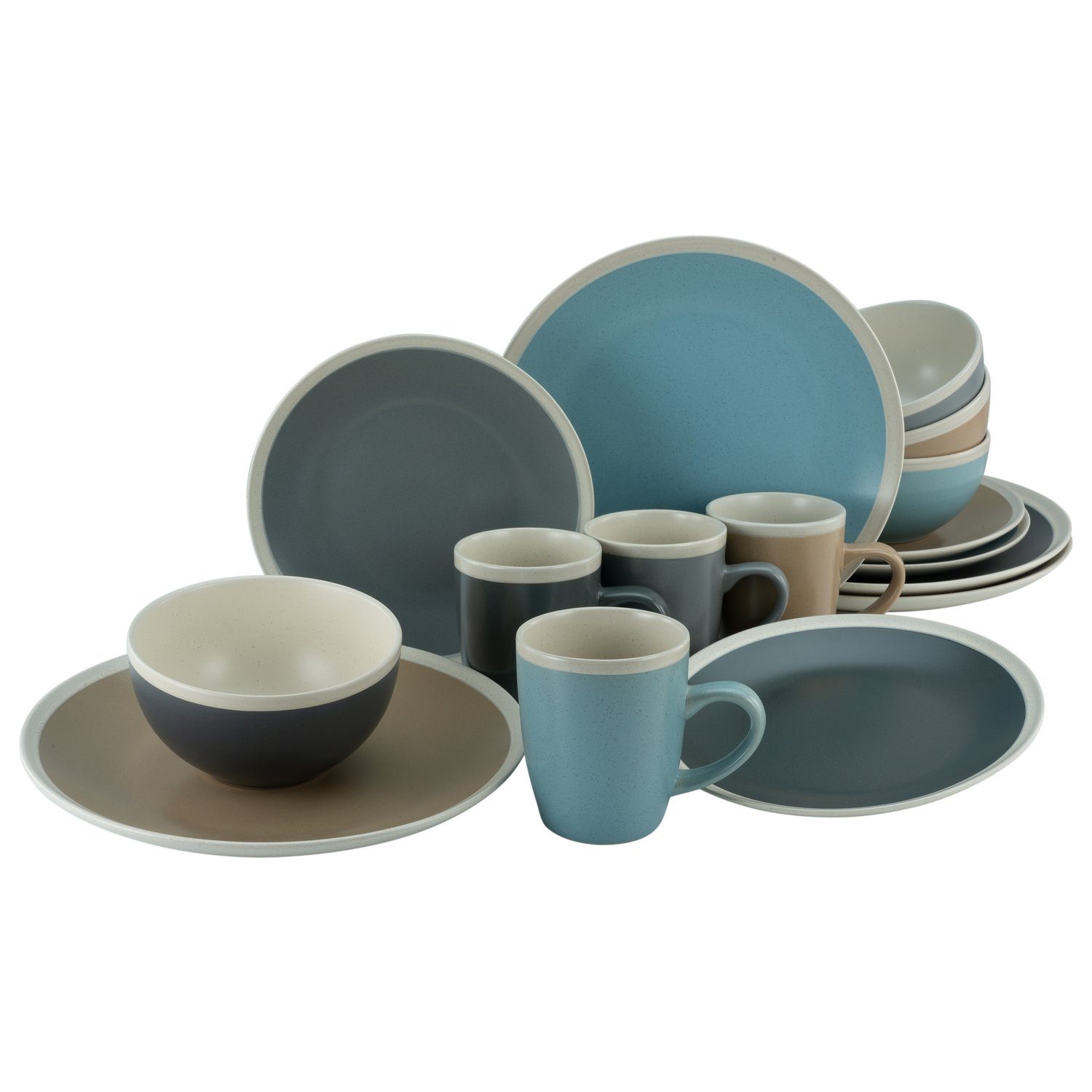 CreaTable Kombiservice (16-tlg), 4 Personen, Steinzeug