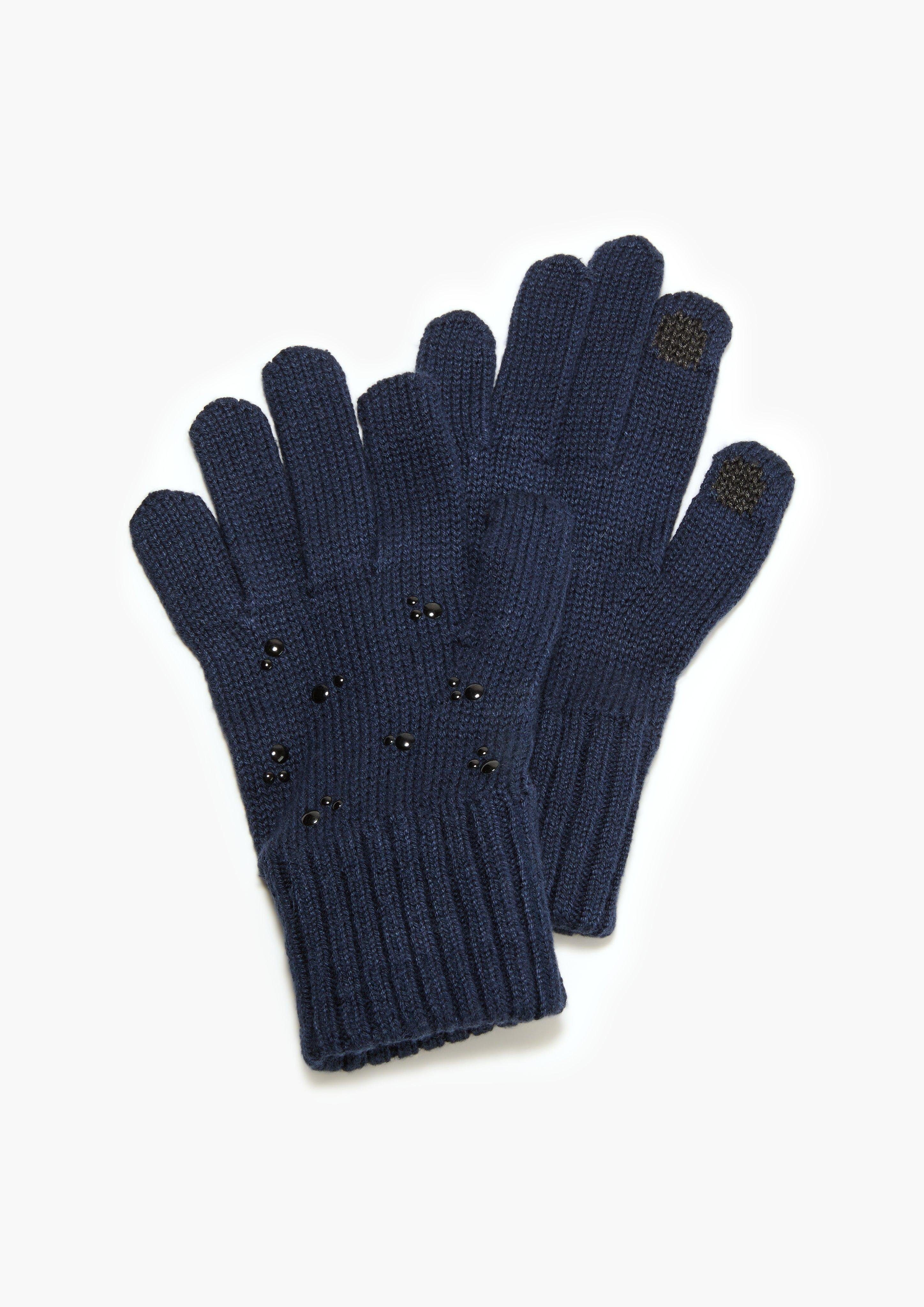 s.Oliver Strickhandschuhe Handschuhe aus Modalmix Rippbündchen navy