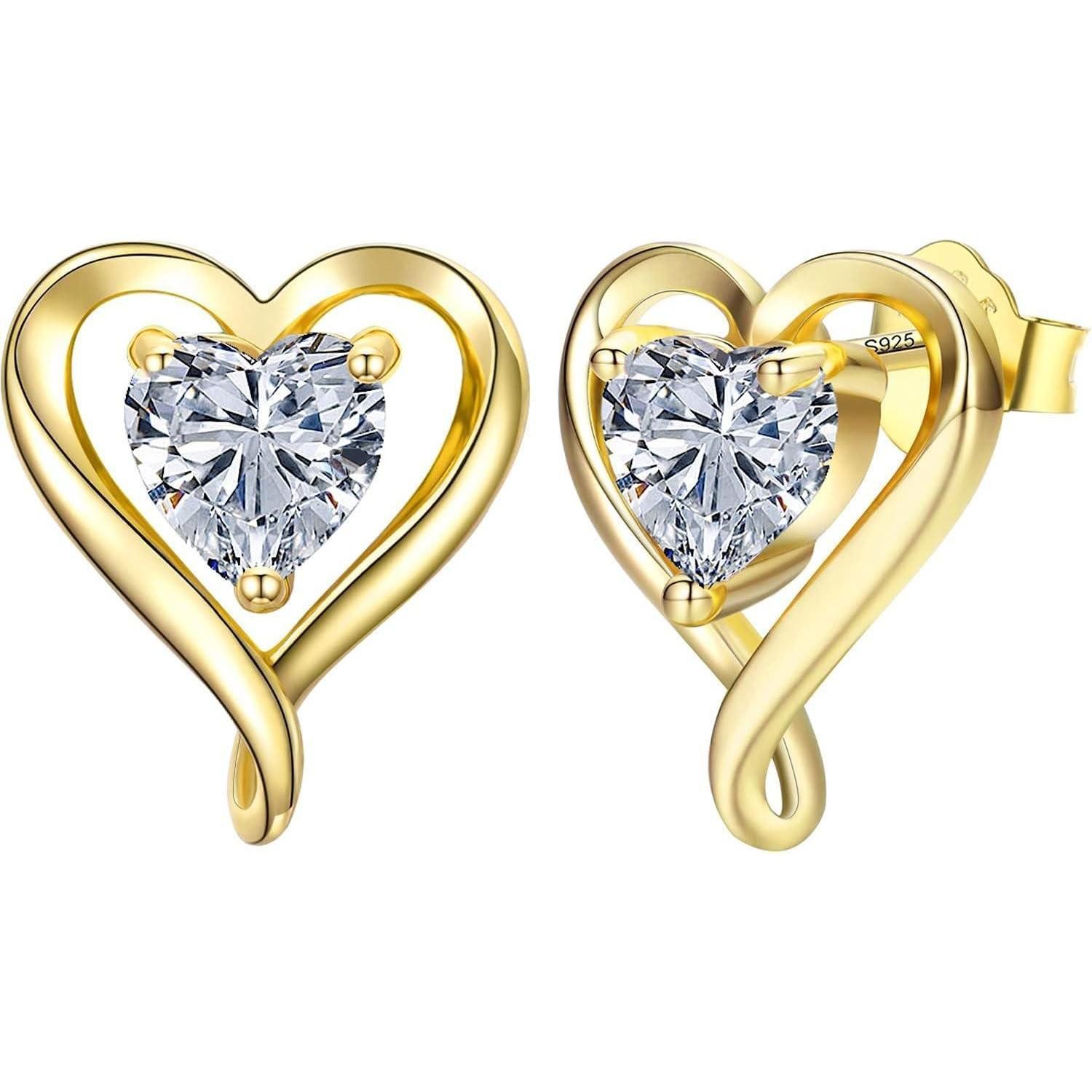 LuxusKollektion Ohrstecker-Set Ohrstecker 925 Silber Rosegold Set Damen Gold-April Sterling-Silber