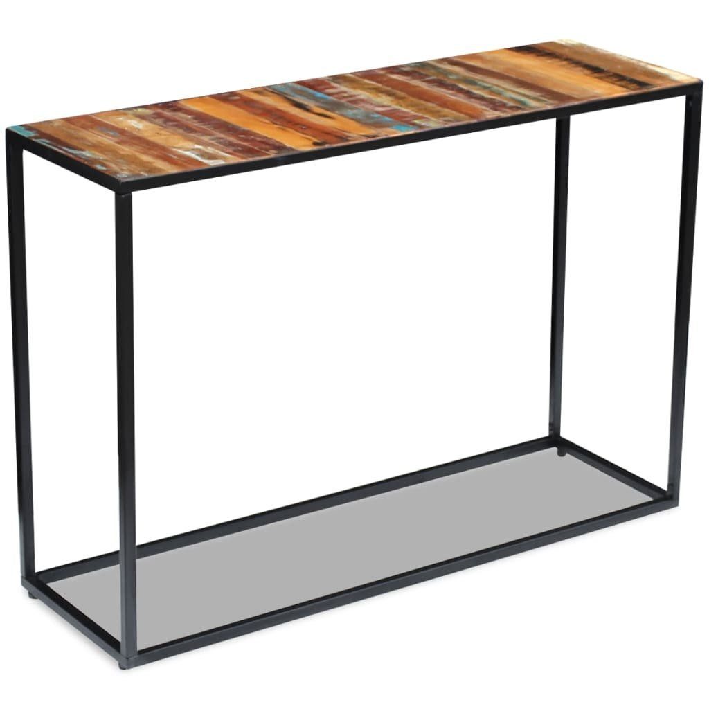 furnicato Konsolentisch aus Massivholz und Stahlrahmen 110x35x76 cm Mehrfarbig (1-St), Handgefertigtes Sideboard als Beistelltisch mit einfacher Montage