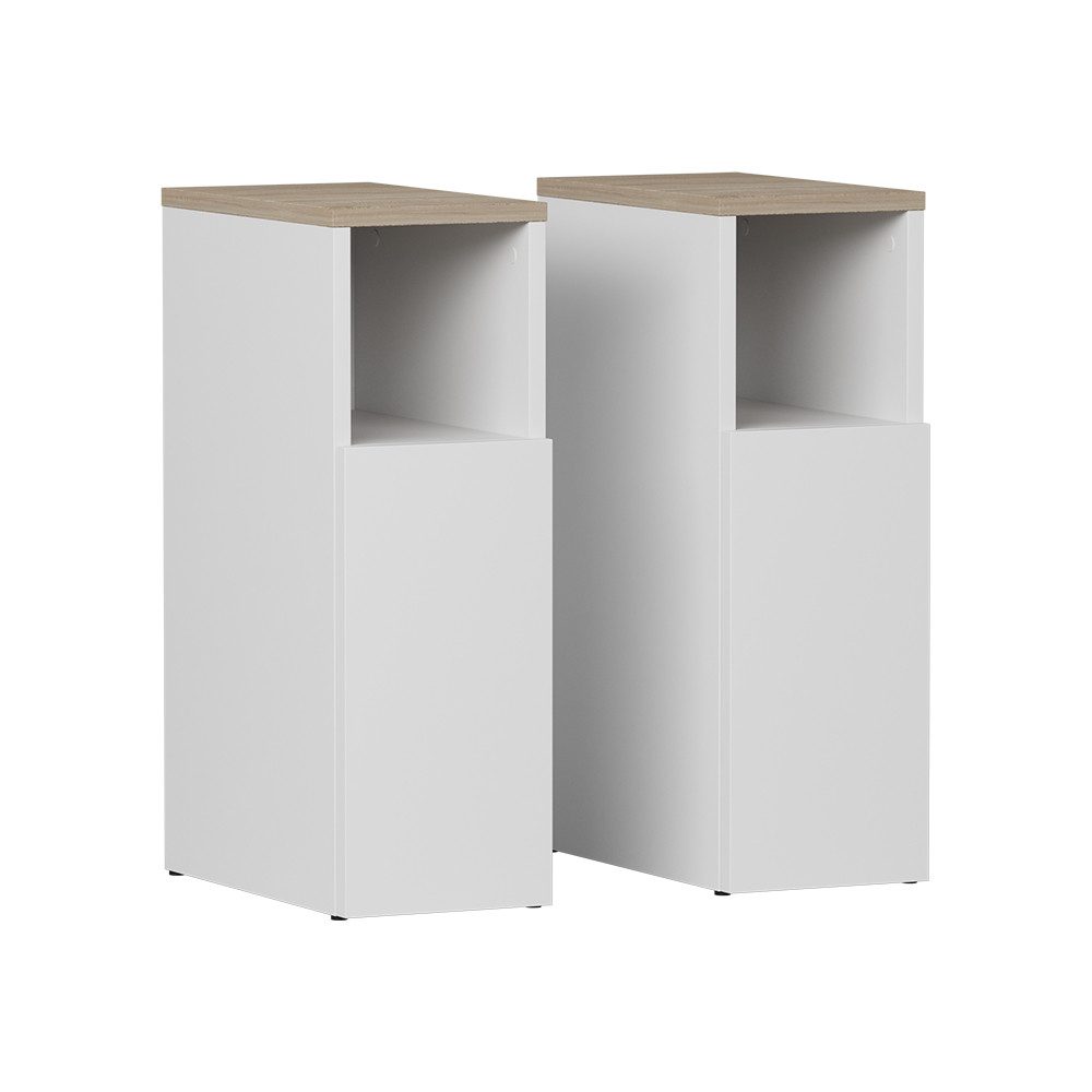 Vicco Nachtschrank Enton, Weiß/Sonoma, 2er set (2-St) günstig online kaufen
