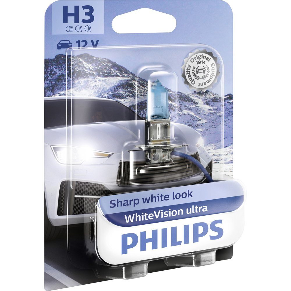 V W Halogen Ultra WhiteVision 12 H3 Philips 55 KFZ-Ersatzleuchte Philips Leuchtmittel 12336WVUB1