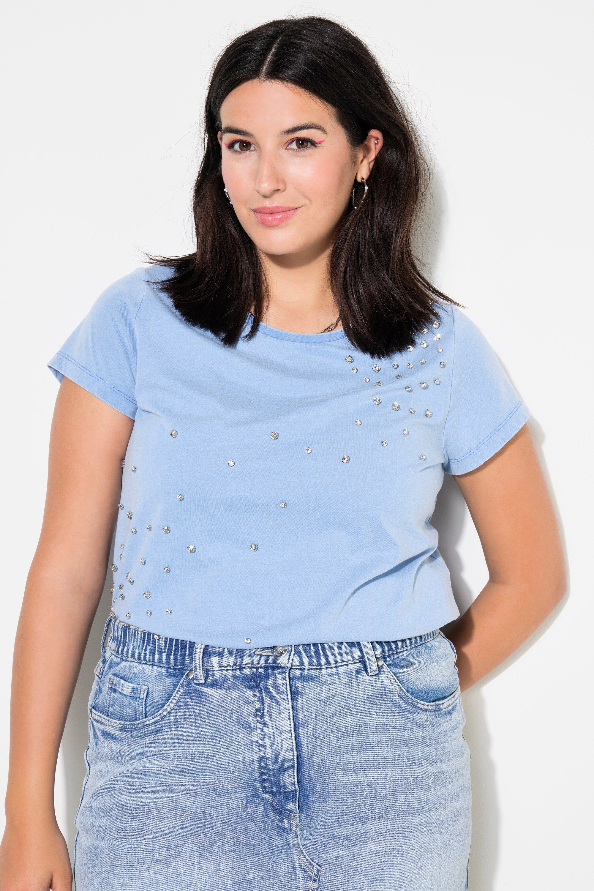 T-Shirt T-Shirt Classic Shape Vintage Look Strass