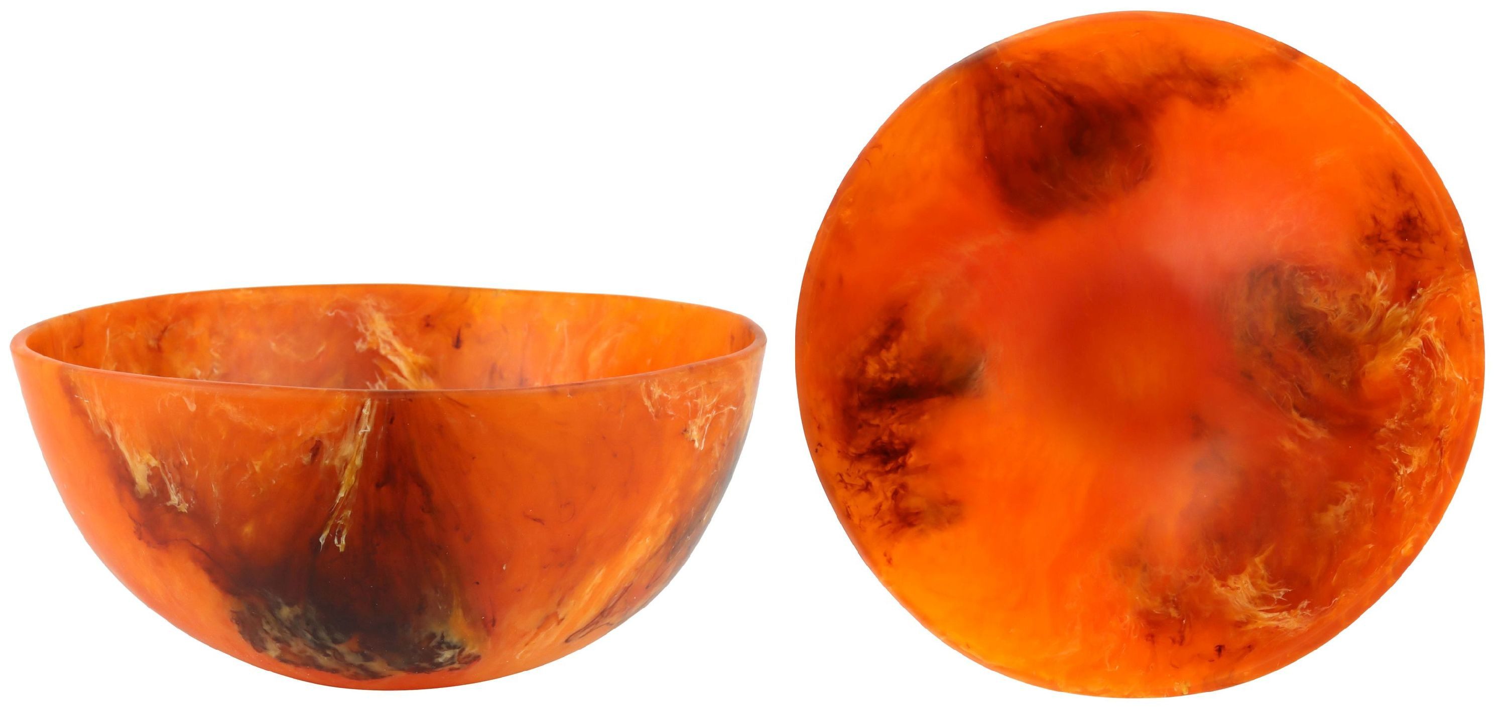 FURNARO Dekoschale (1 St), türkis, marmoriert, glänzend, Resin, rund