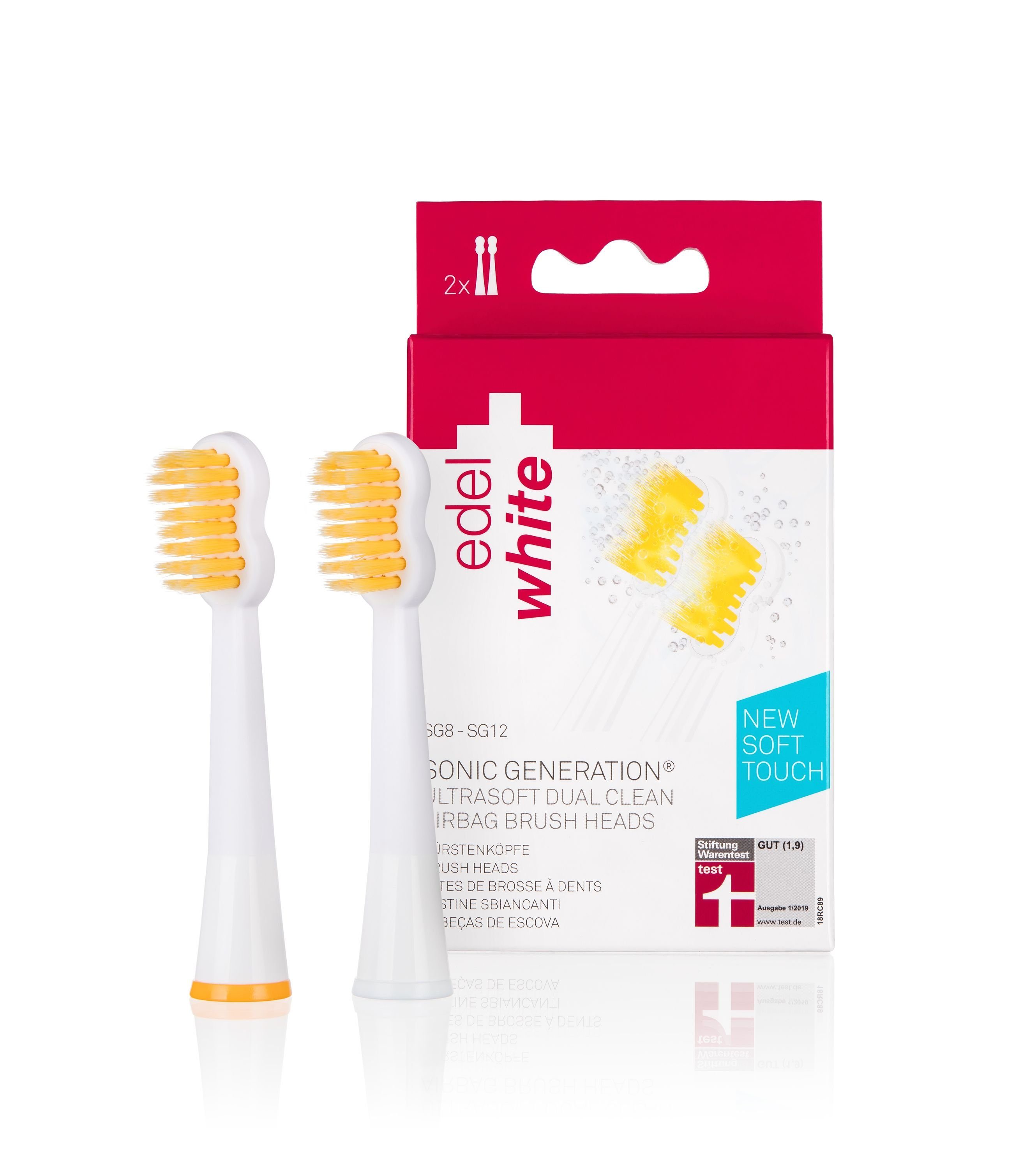 edel+white Aufsteckbürsten Ultrasoft Dual Clean