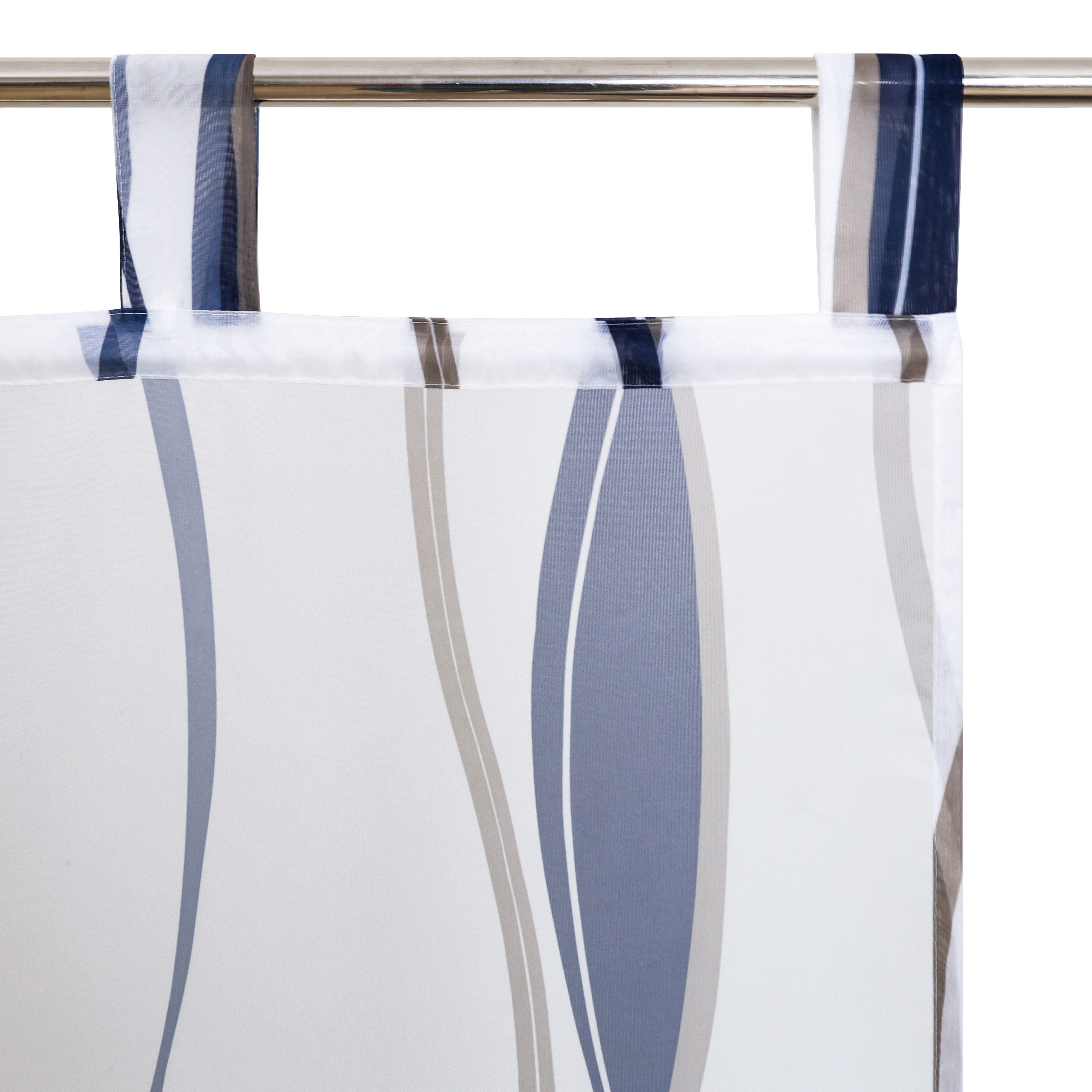 OTTO home Schiebegardine Dimona (2 St), Schlaufen, transparent, Voile, 2er-Set, Fertiggardine, inkl. Beschwerungsstange, Wellen
