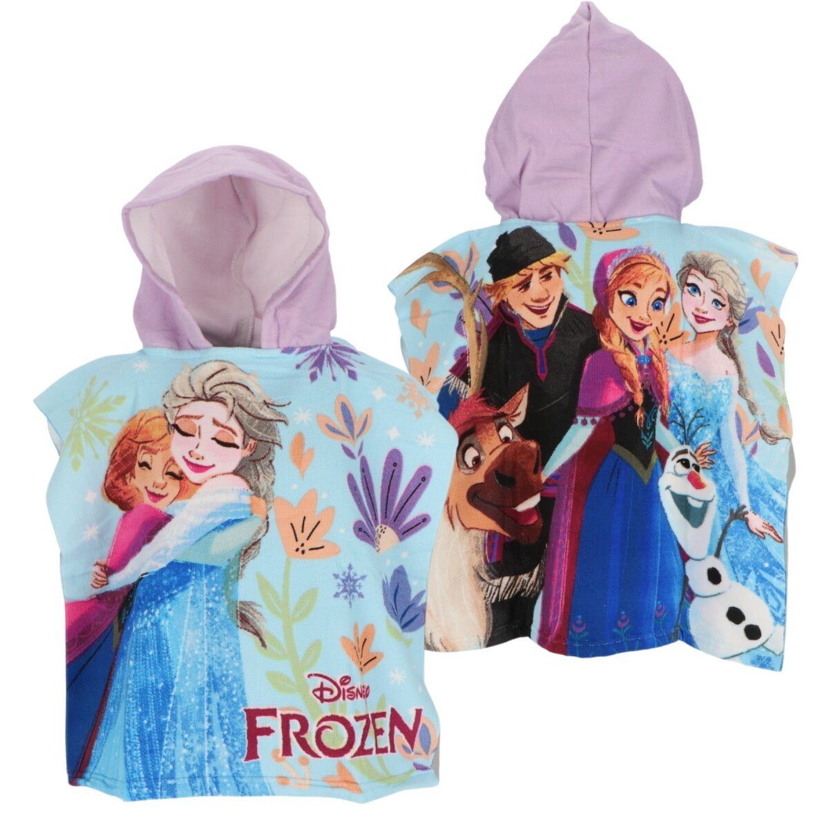 Disney Poncho Frozen Mikrofaser Poncho für Kinder 100x55cm OneSize
