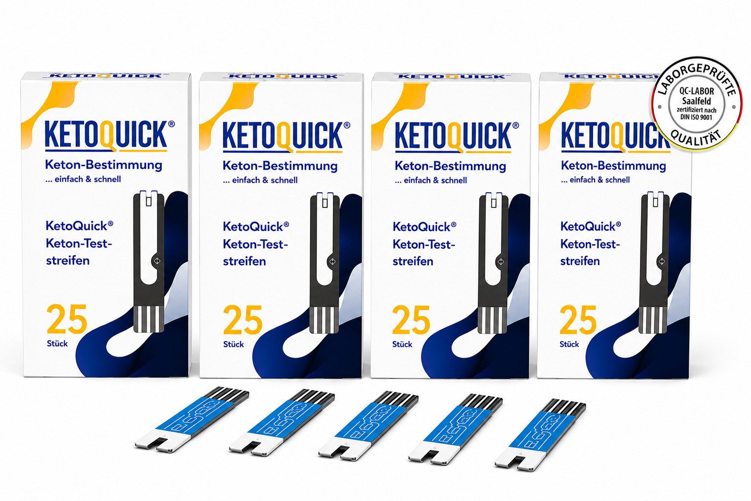 KetoQuick Keton-Teststreifen, 1 Messparameter, 100-tlg., Nachfüll Teststeifen