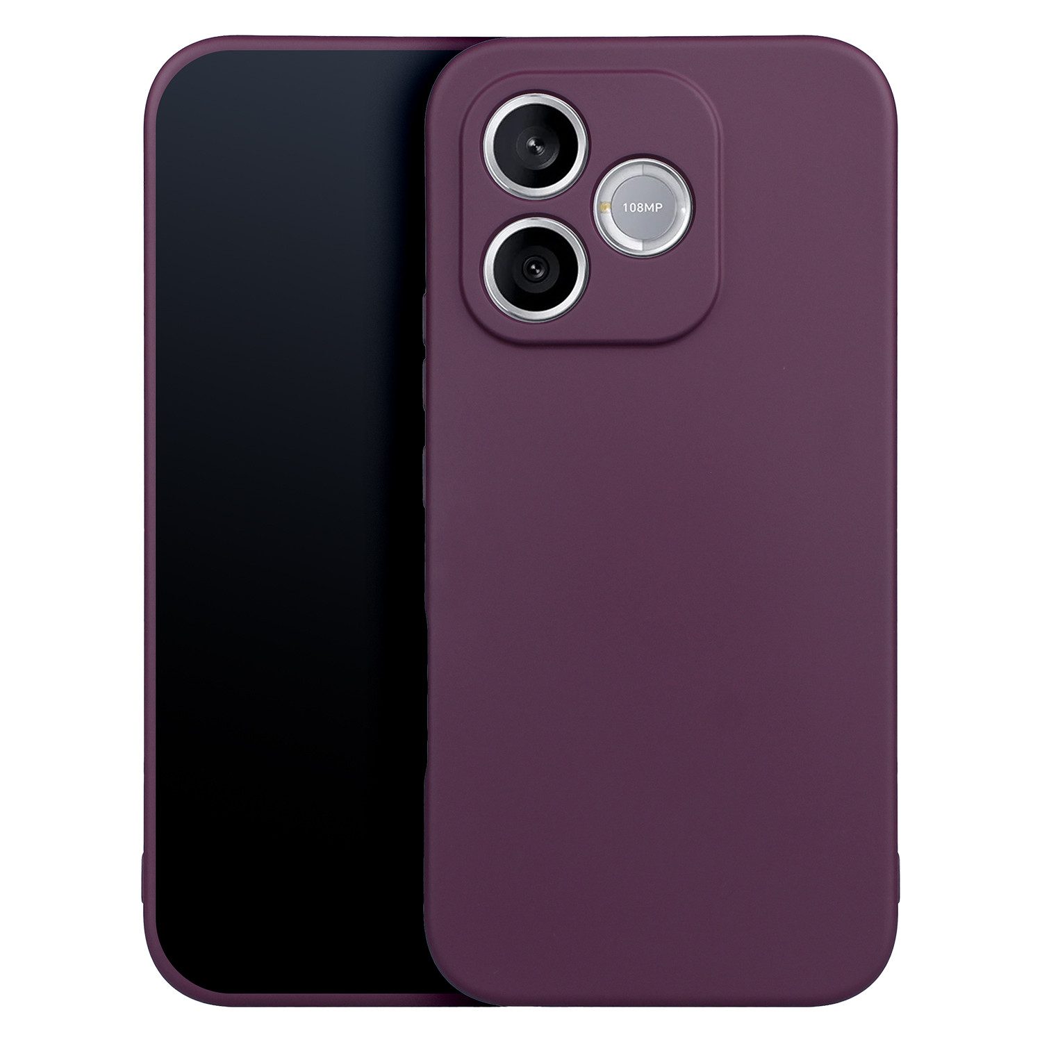 TFO Handyhülle Silicon für Honor 600 Lite Burgund 6,7 Zoll, Matte Oberfläche mit weichem Microfleece-Innenfutter