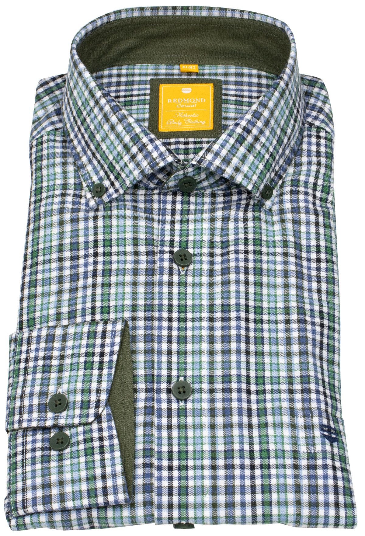 Redmond Karohemd leicht tailliert Button-Down-Kragen günstig online kaufen