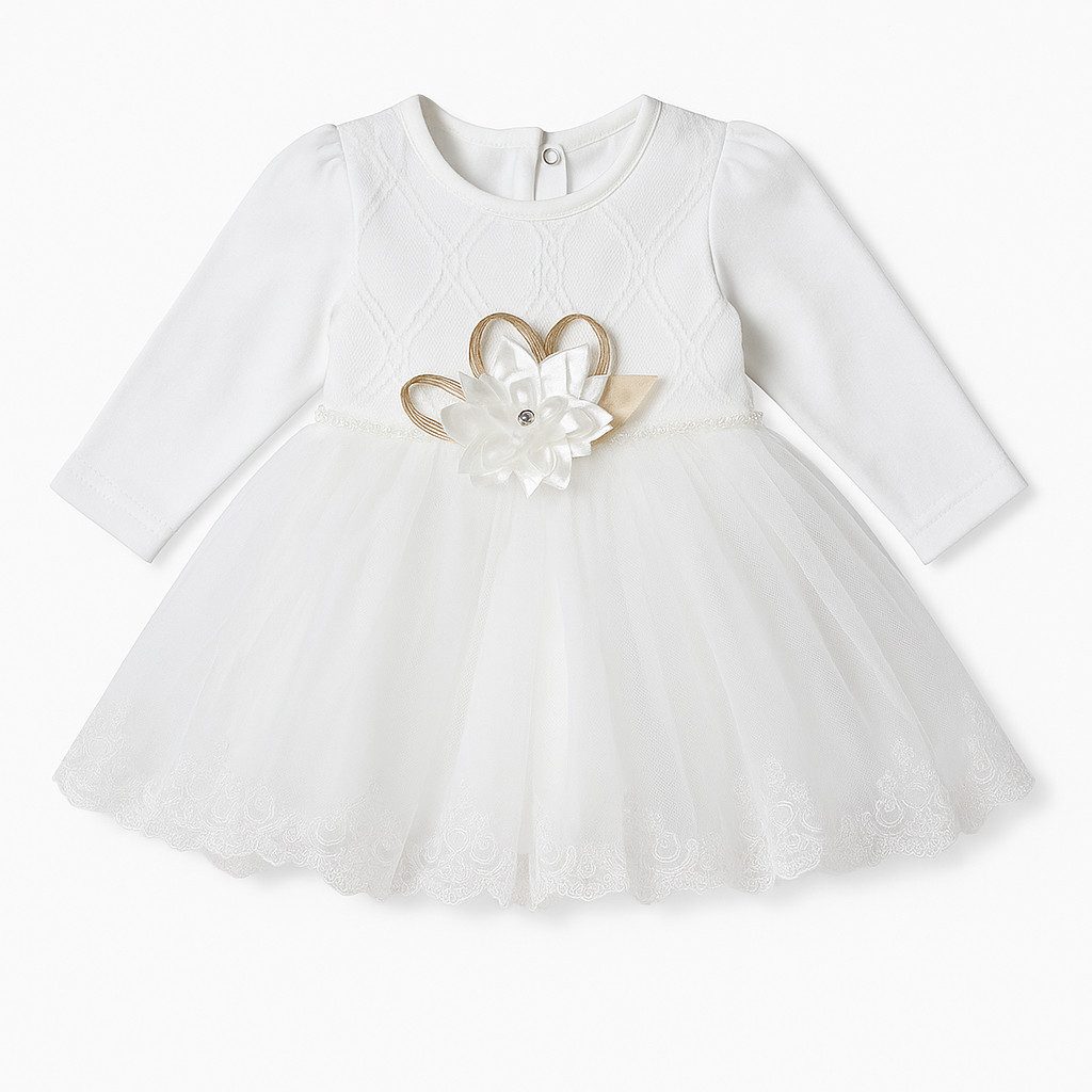 Lorey Medtec Taufkleid Mädchen Kleid, Prinzessin Kleid, Partykleid für Kleinkind, Baumwolle Spitze