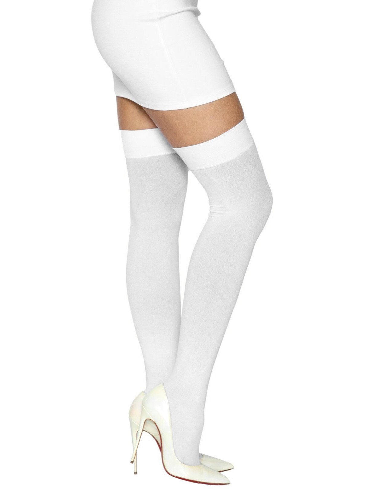 Leg Avenue Overknees Weiße Strümpfe Klassische, weiße Overknee-Strümpfe