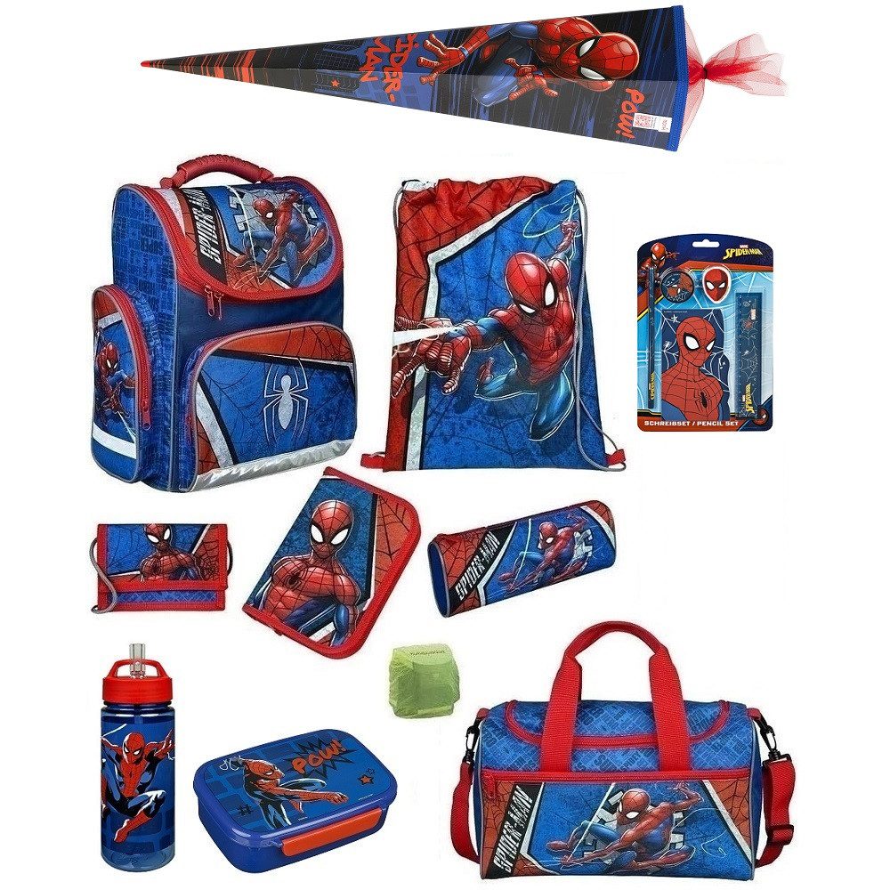 Familando Ранцы Clou (Set, 15-tlg., Komplett-Paket inkl. Sporttasche und Roth Schultüte), Marvel SPIDERMAN