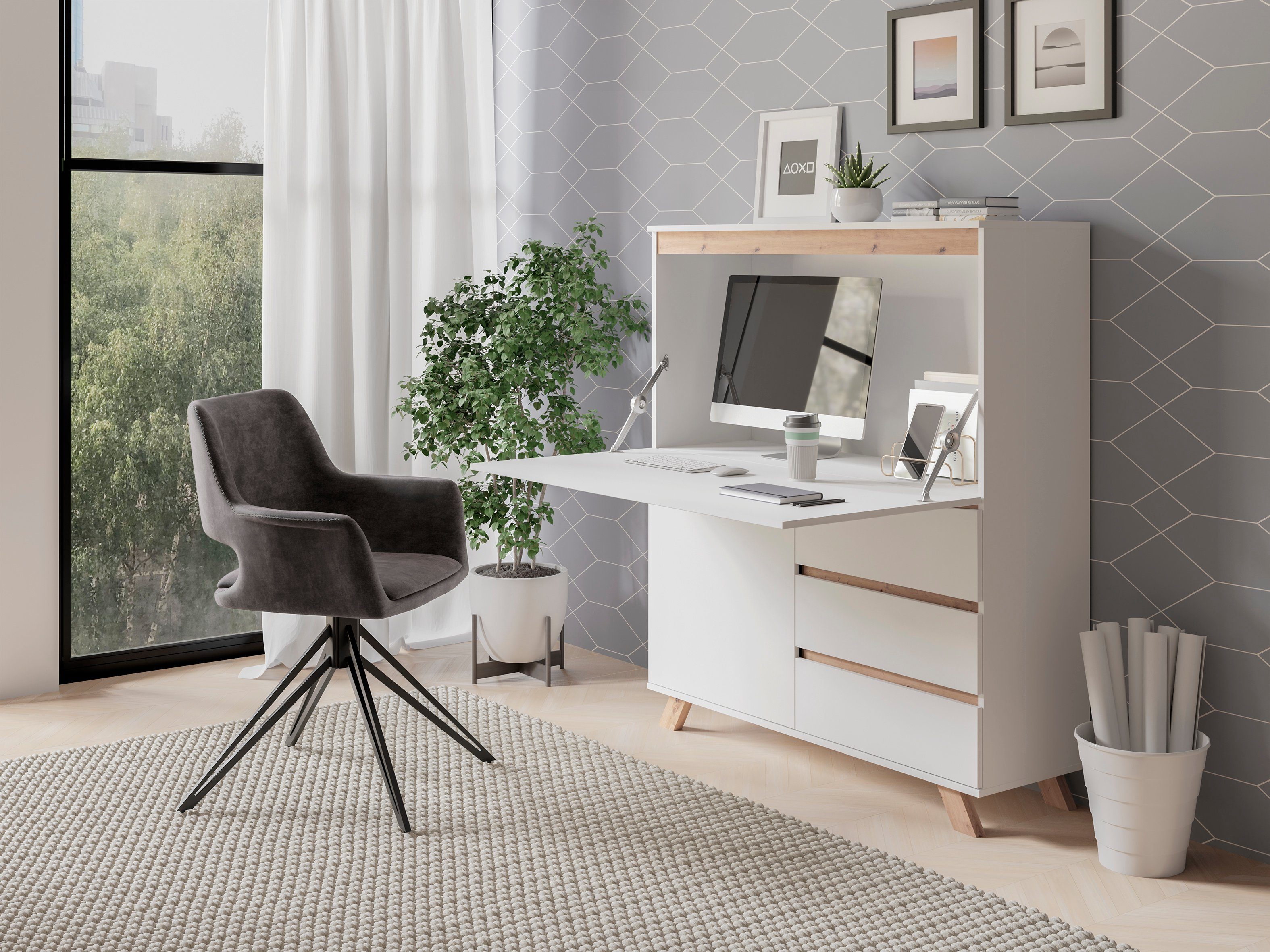 byLIVING Sekretär Valentin (1 St), platzsparende günstig online kaufen