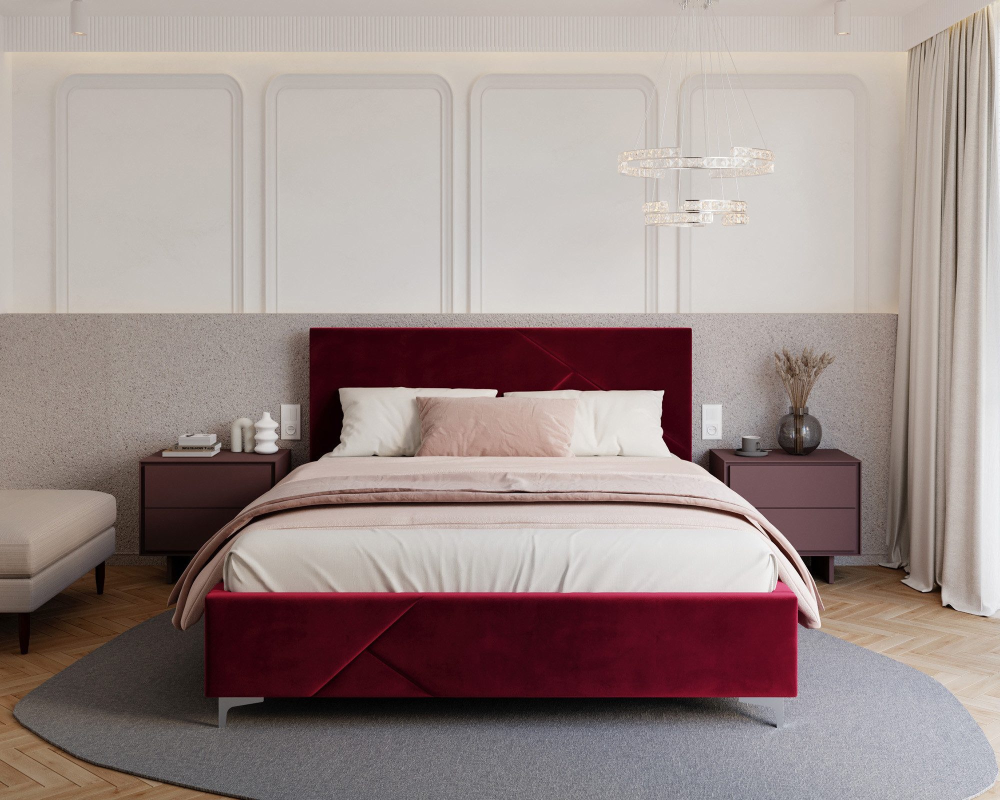 thematys Polsterbett mit Bettkasten 120x200, 140x200, 160x200, 180x200cm (MADE IN EU - mit hochwertigem Velours Bezug, Bettrahmen, Bett, Optional mit Matratze bestellbar, mit großen gepolsterten Kopfteil, mit Bettkasten zum aufklappen), Metallrahmen mit Lattenrost, hydraulische Klappfunktion für Stauraum