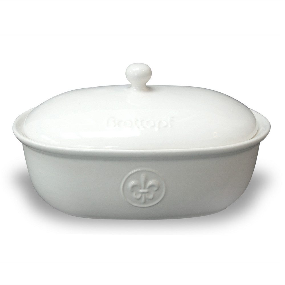 MS-Steinzeug Vorratsdose Keramik Brottopf creme weiß mit Lilie, Keramik, (1 Topf, 1-tlg., 1 Brottopf mit Lilie), Keramik