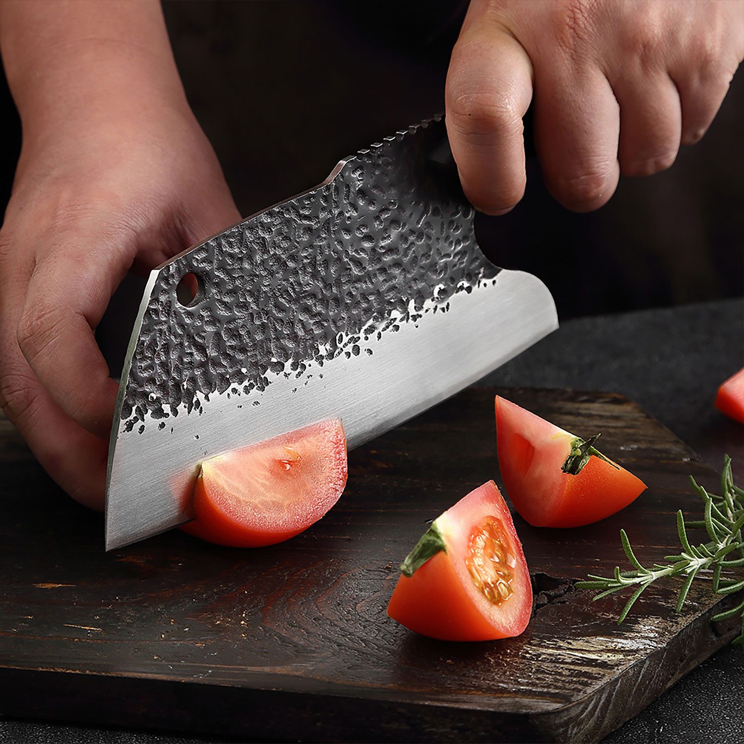 Muxel Hackmesser Exklusives Rustikales Hack- und Fleischeresser mit scharfe Klinge, handlich