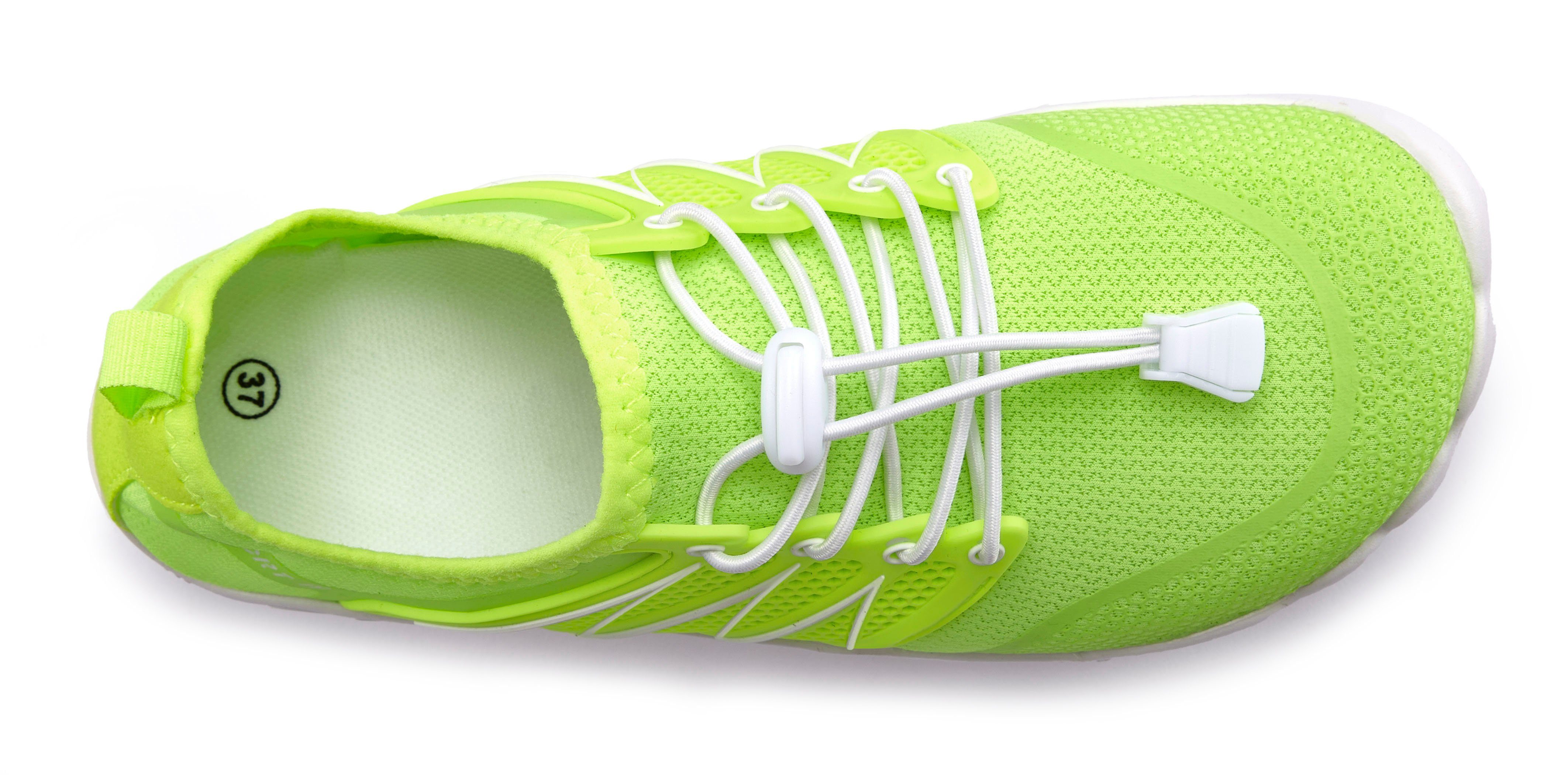 Venice Beach Badelatsche, Badeschuhe, Badeschlappe, Barfußschuh, leichter Slipper Aquaschuh Wasserschuh mit elastischen Bändern, schnelltrocknend VEGAN