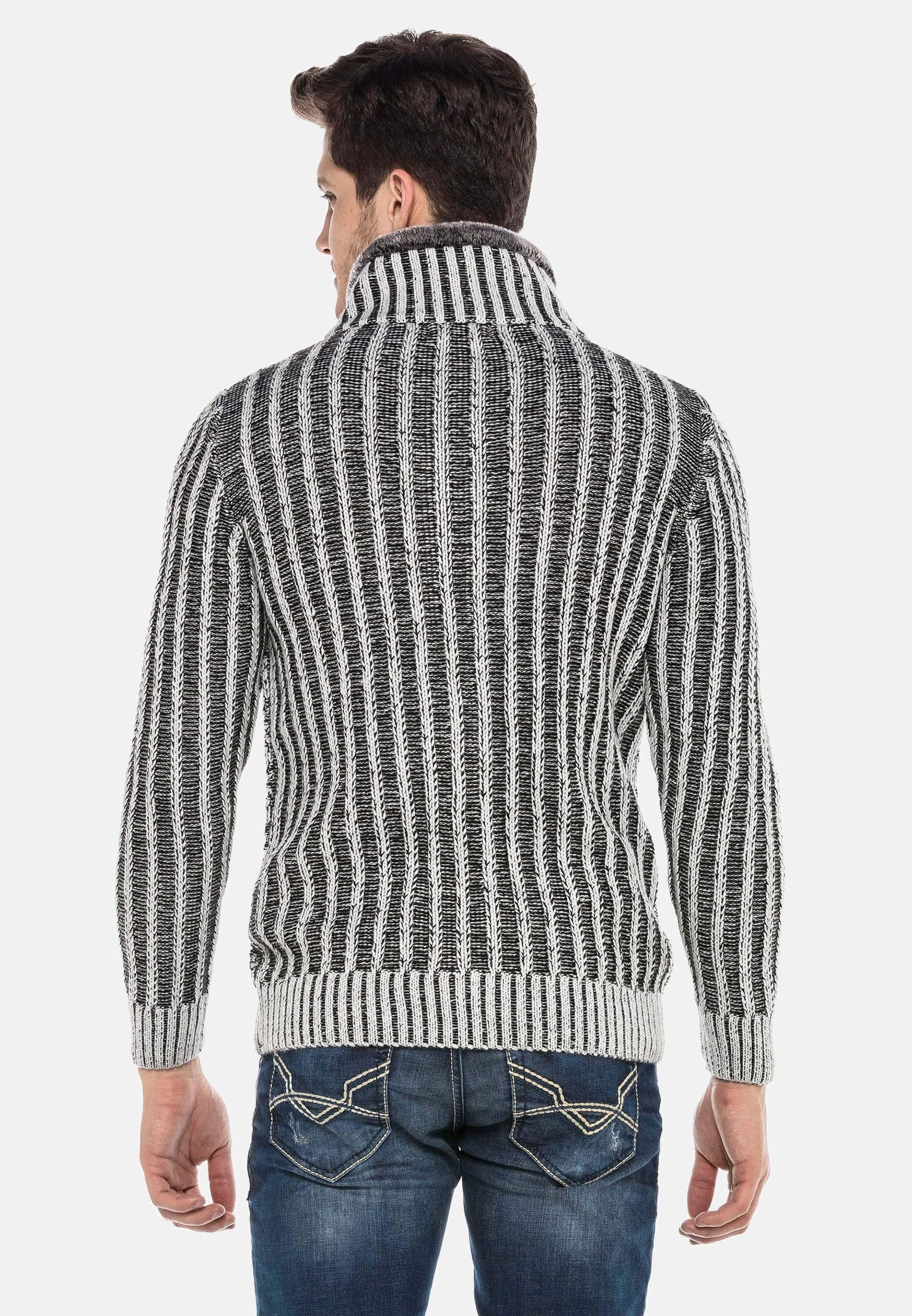 Cipo & Baxx Strickpullover Pullover (1-tlg) mit Verschlussschnalle, CP213 günstig online kaufen