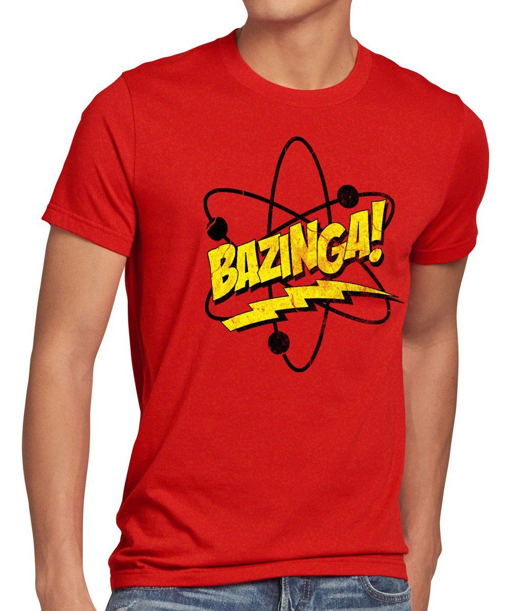 atom cooper leonard Herren rot the Sheldon physik bang fan T-Shirt style3 Bazinga Print-Shirt big theory