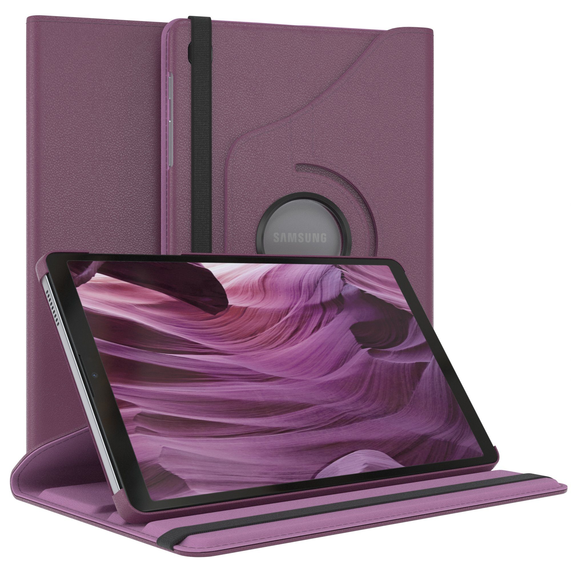 EAZY CASE Tablet-Hülle Rotation Case für Samsung Galaxy Tab A7 Lite 8,7 Zoll, Tablet-Hülle Bookstyle Case Fullcover Schutz Tasche Stehfunktion Lila
