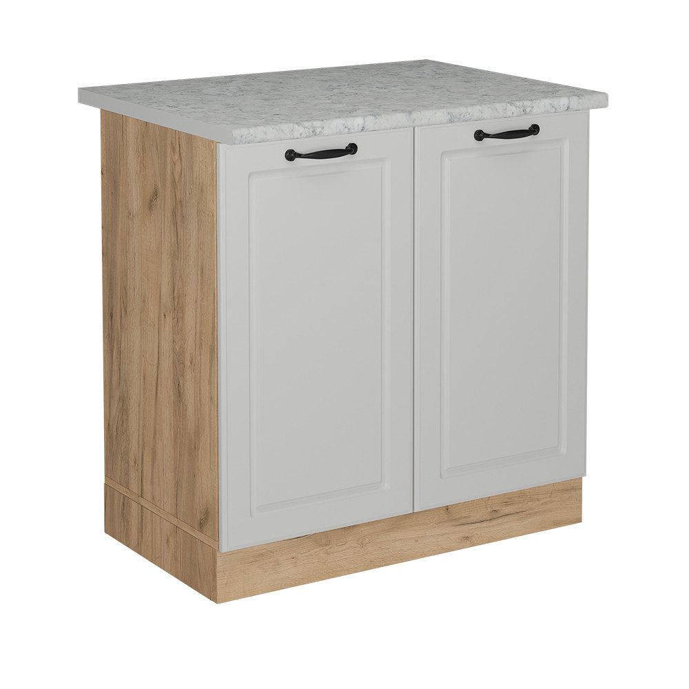 Vicco Spülenunterschrank R-Line, Weiß Landhaus/Goldkraft Eiche, günstig online kaufen