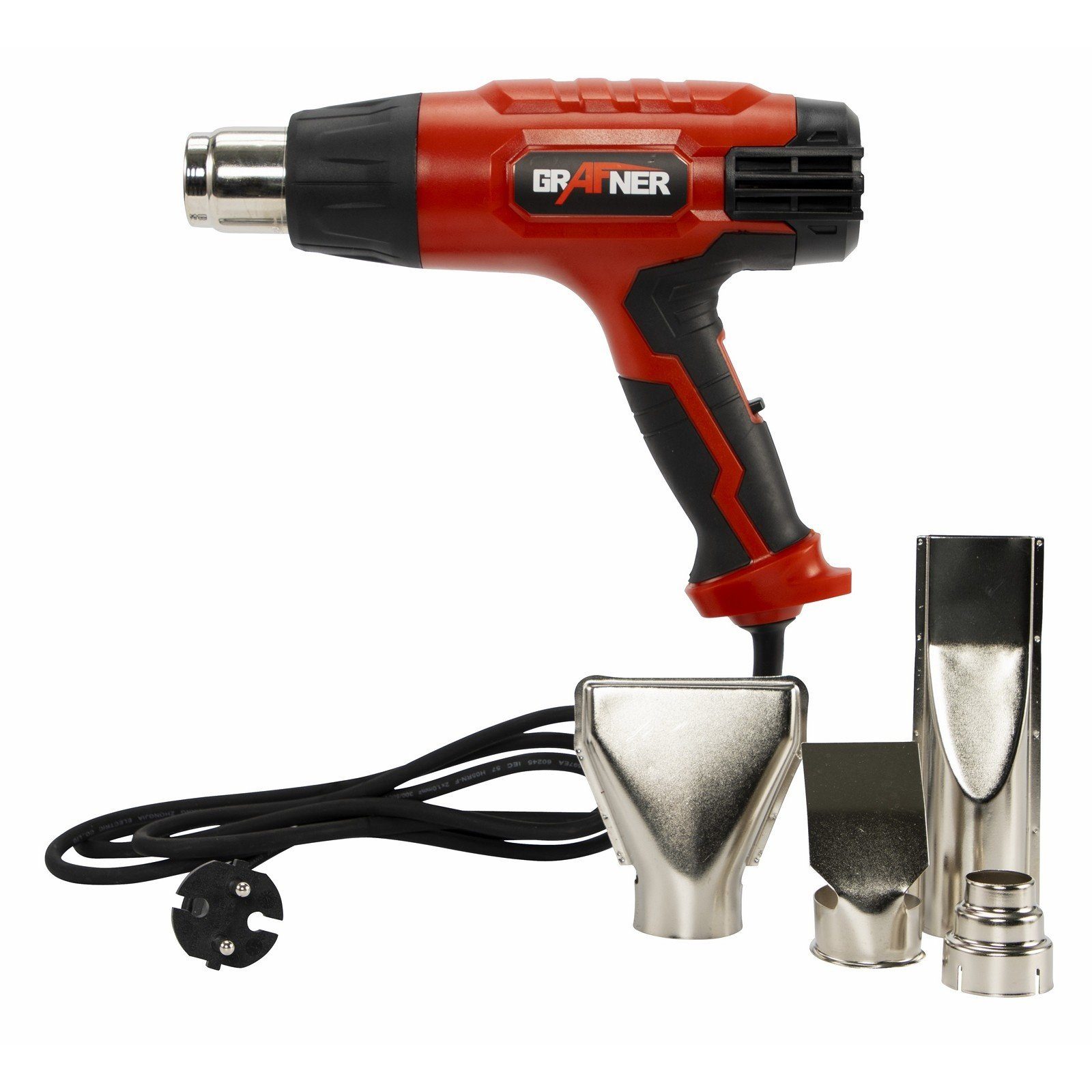 Grafner Heißluftgebläse Grafner® Heißluftpistole Heißluftgebläse Heißluftfön 2 kW HL10939, bis max. 600,00 °C, Temperaturregelung von 60 °C bis 600 °C