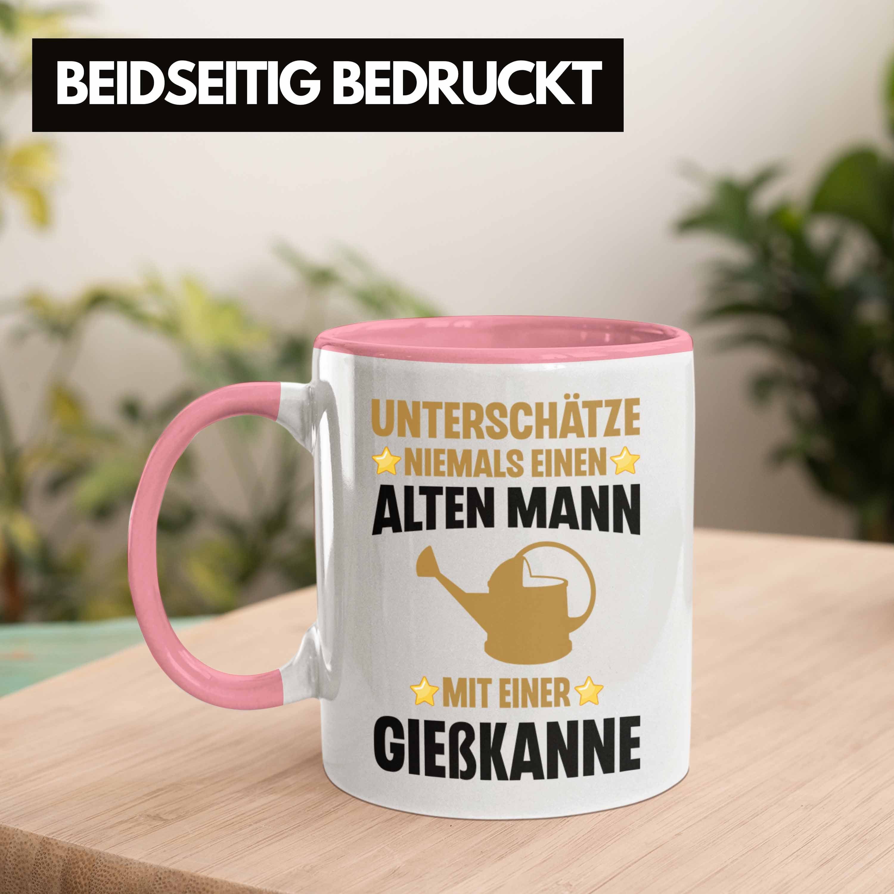 Hobbygärtner - Rosa Trendation Spruch Geschenk Tasse Lustig Garten Alter Tasse Gärtner Mann Trendation mit