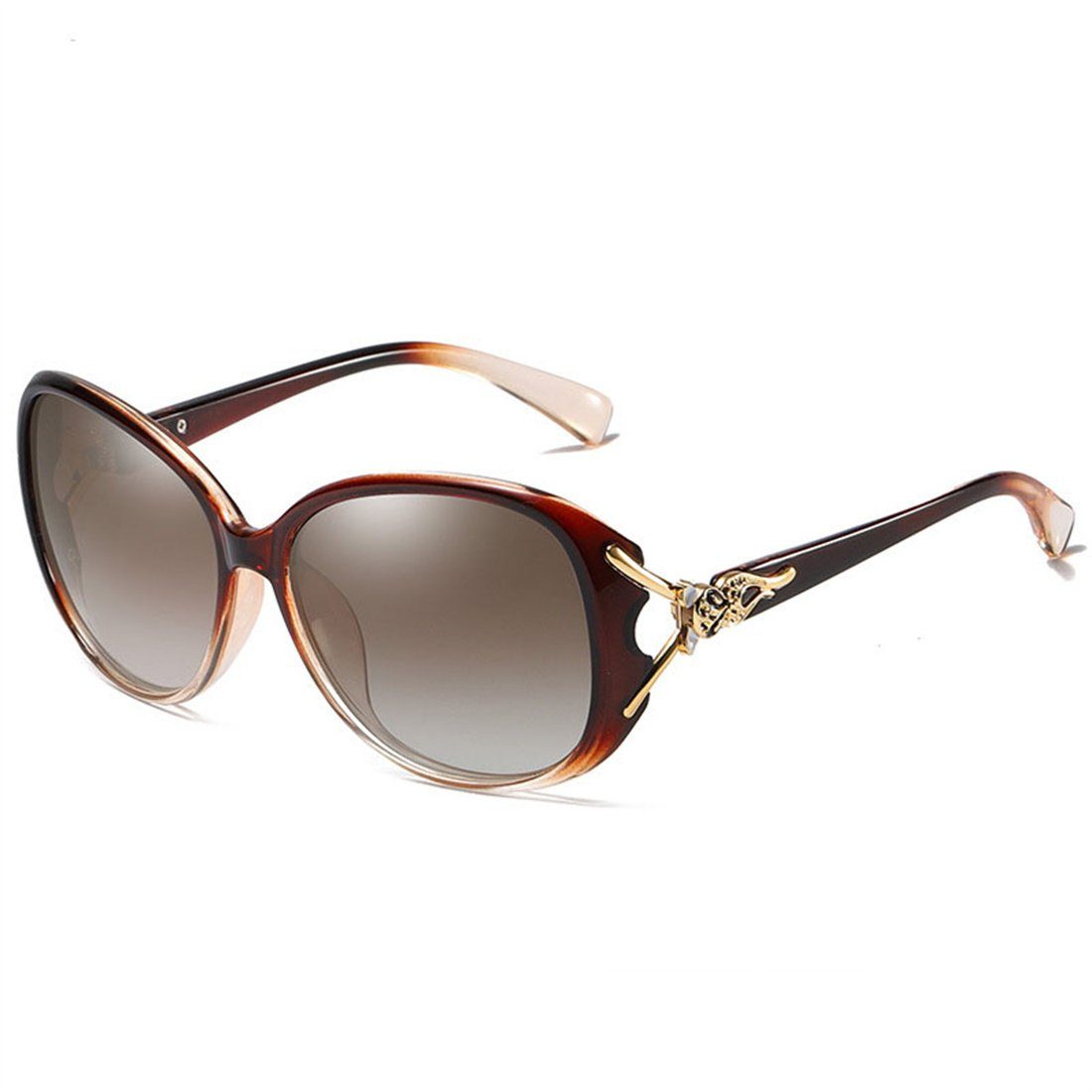 DÖRÖY Sonnenbrille Polarisierende Damen-Sommer-Sonnenbrille, Outdoor-Sonnenbrille Braun
