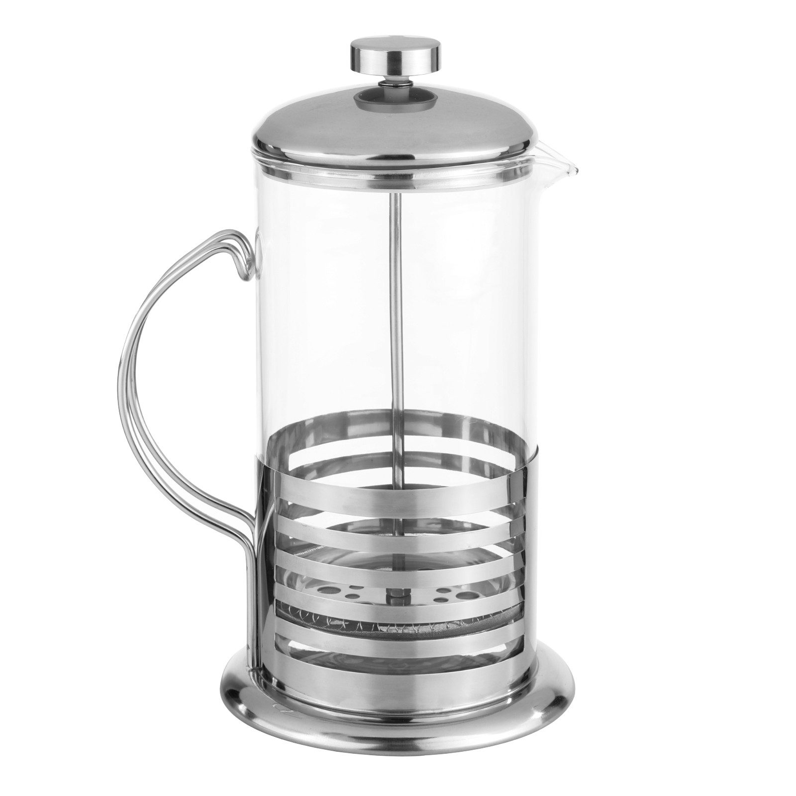 Haushalt International Im- und Export GmbH Kaffeebereiter, Glas, handlich, Edelstahl, Ziehkaffee, Elegant – Bild 2 von 5