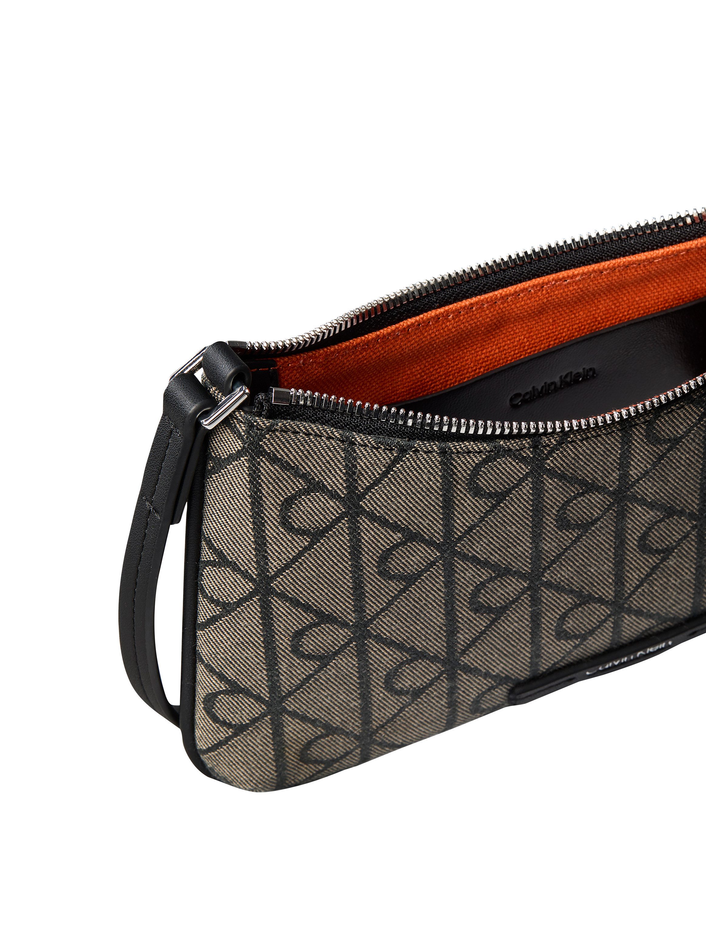 Calvin Klein Mini Bag EMBLEM AOP JACQUARD CONV MINI BA, Umhängetasche, kleine Damen Handtasche mit Logo-Musterung