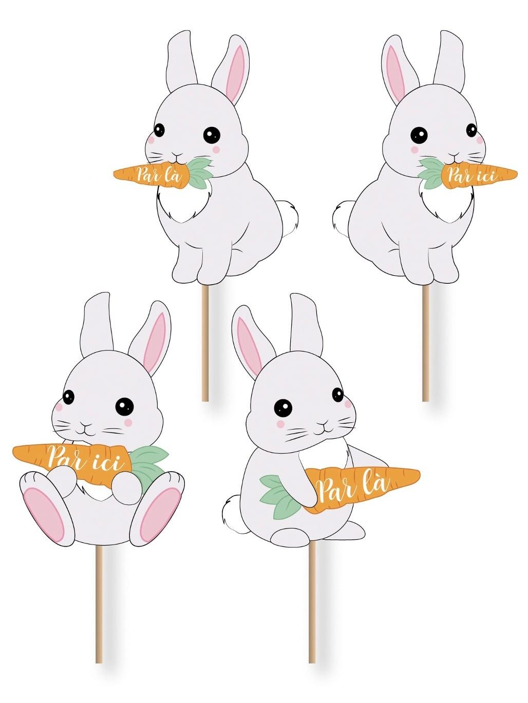 PartyPro Kostüm Ostereiersuche Set Hase Kit 15 x 24 cm