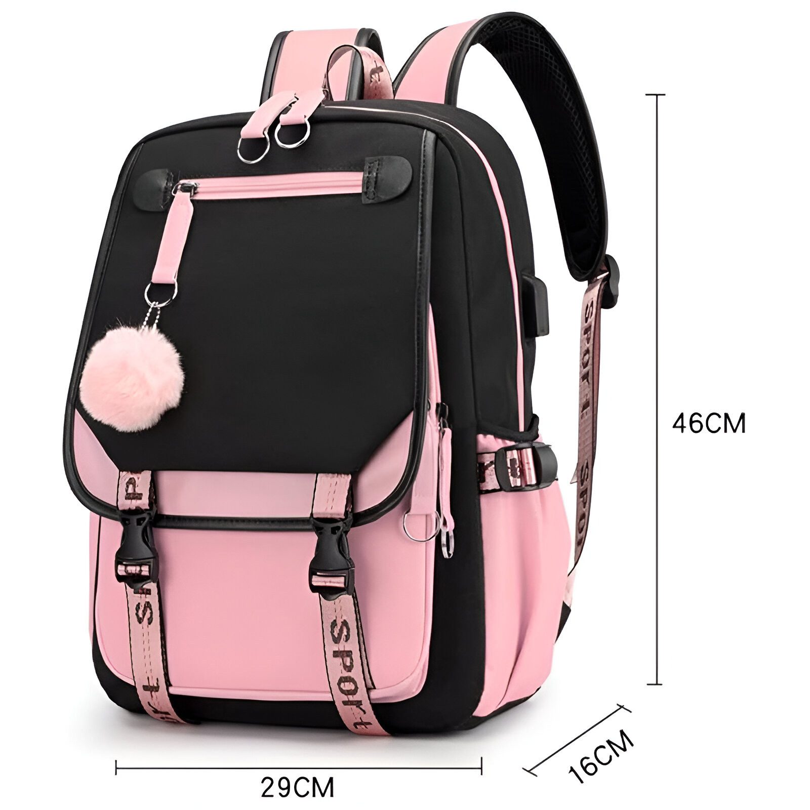 WS-Trend Rucksack Puschel Mädchen Rucksack Backpack Tasche 46 x 29 x 16 cm