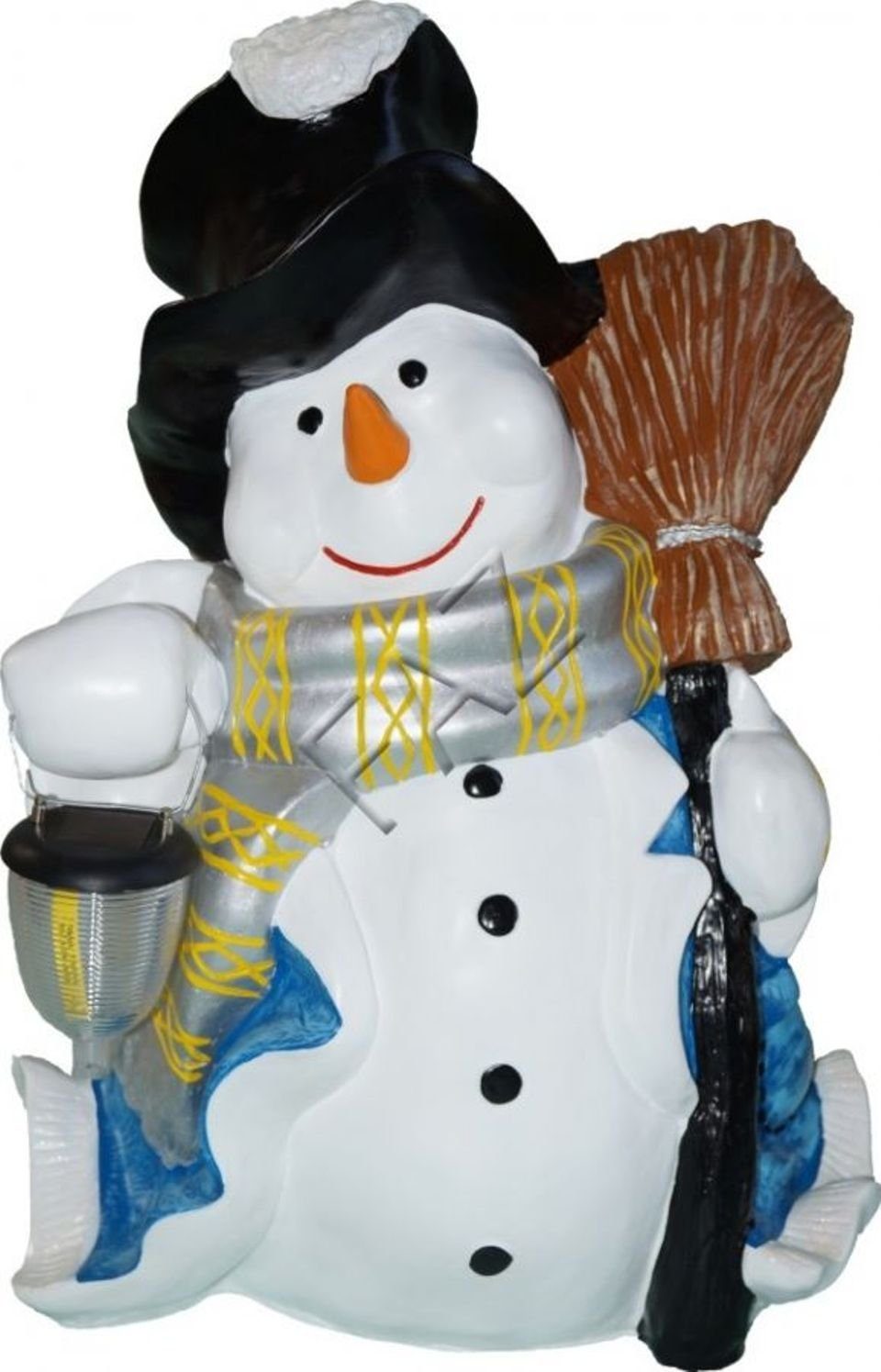 JVmoebel Dekofigur Design Schneemann mit Lampe Figur Garten Statue Skulptur Figuren