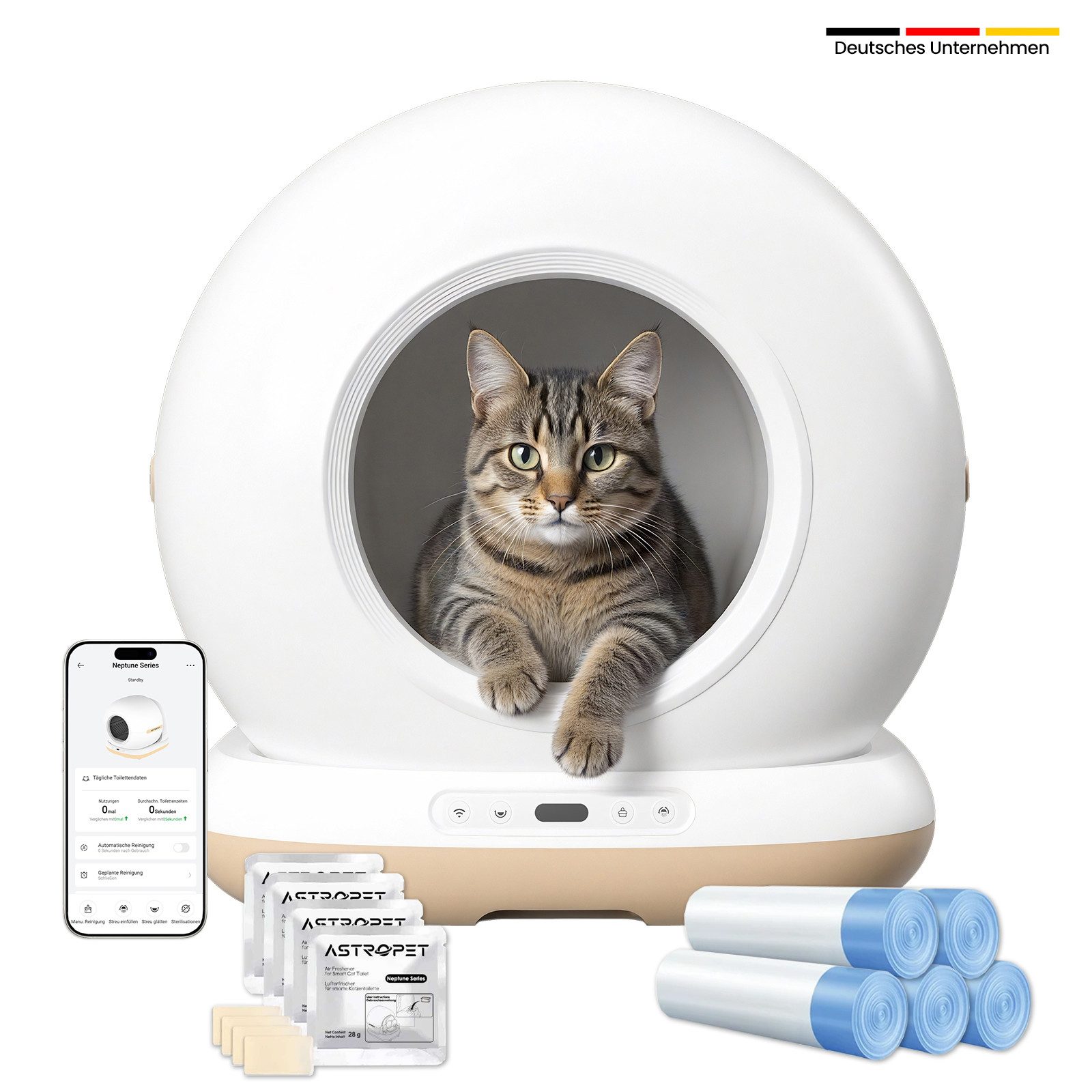 AstroPet Katzentoilette Neptune Series smarte Katzentoilette mit App-Steuerung