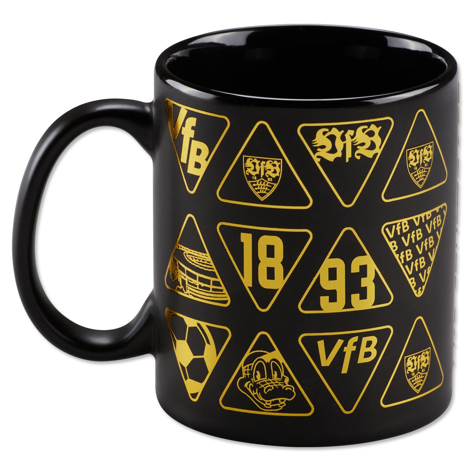 VfB Stuttgart Tasse VfB Stuttgart Tasse Metallic Logo Schwarz-Gold – Fanartikel, Keramik