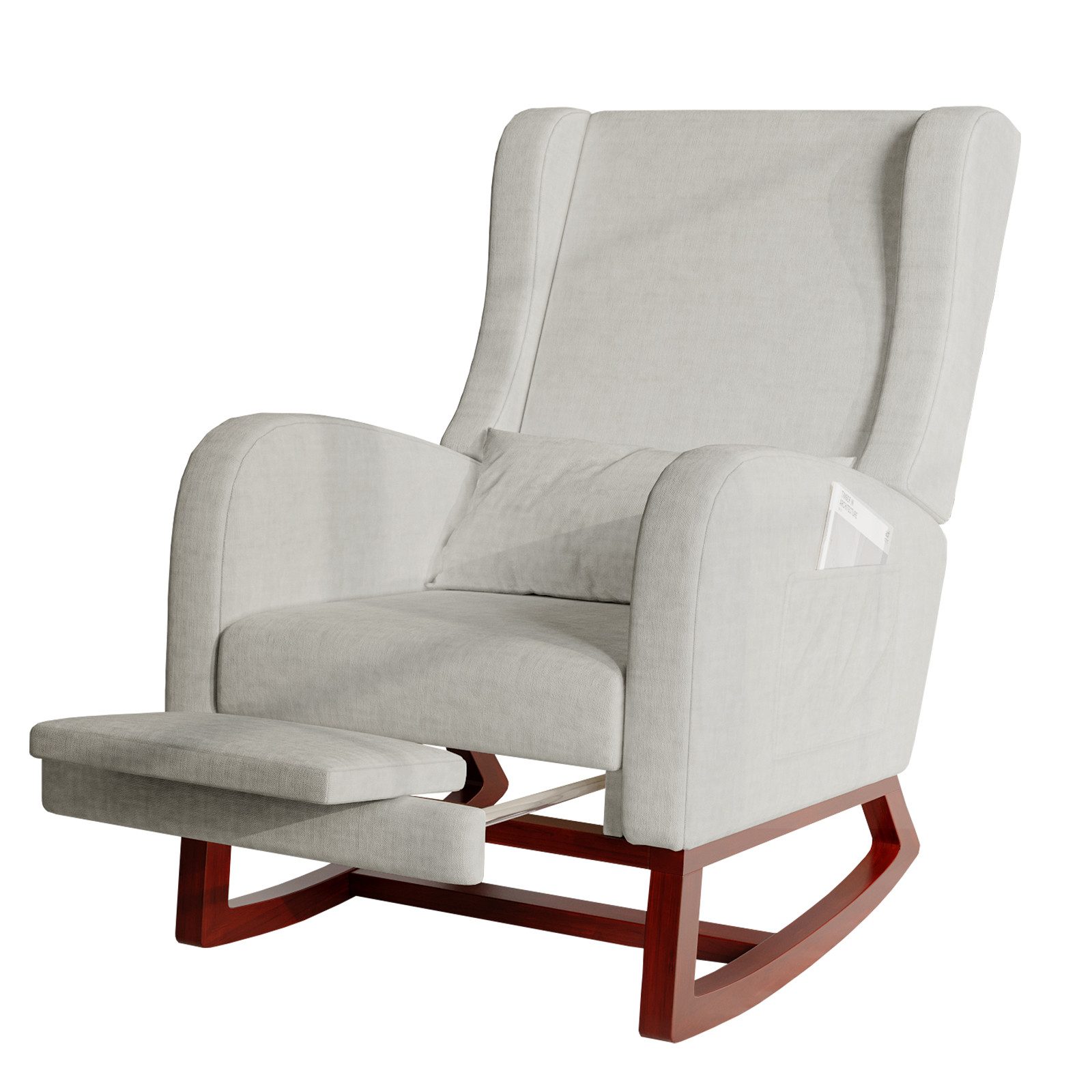 FUROKOY Schaukelstuhl Stillsessel Relaxsessel mit Holzsockel Fußstütze Verd günstig online kaufen