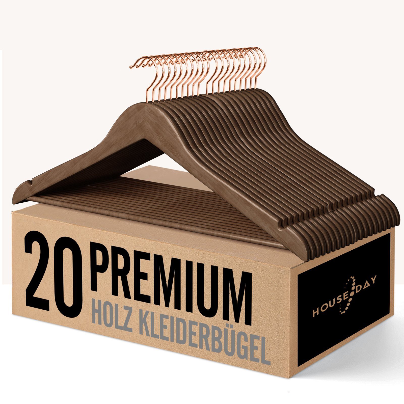 House Day Kleiderbügel Holz für Anzüge, rutschfest, (20-tlg), Kleiderbügel günstig online kaufen