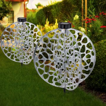 etc-shop LED Solarleuchte, LED-Leuchtmittel fest verbaut, Warmweiß, Solarlampe Erdspieß orientalische Dekoleuchte Gartenlampe