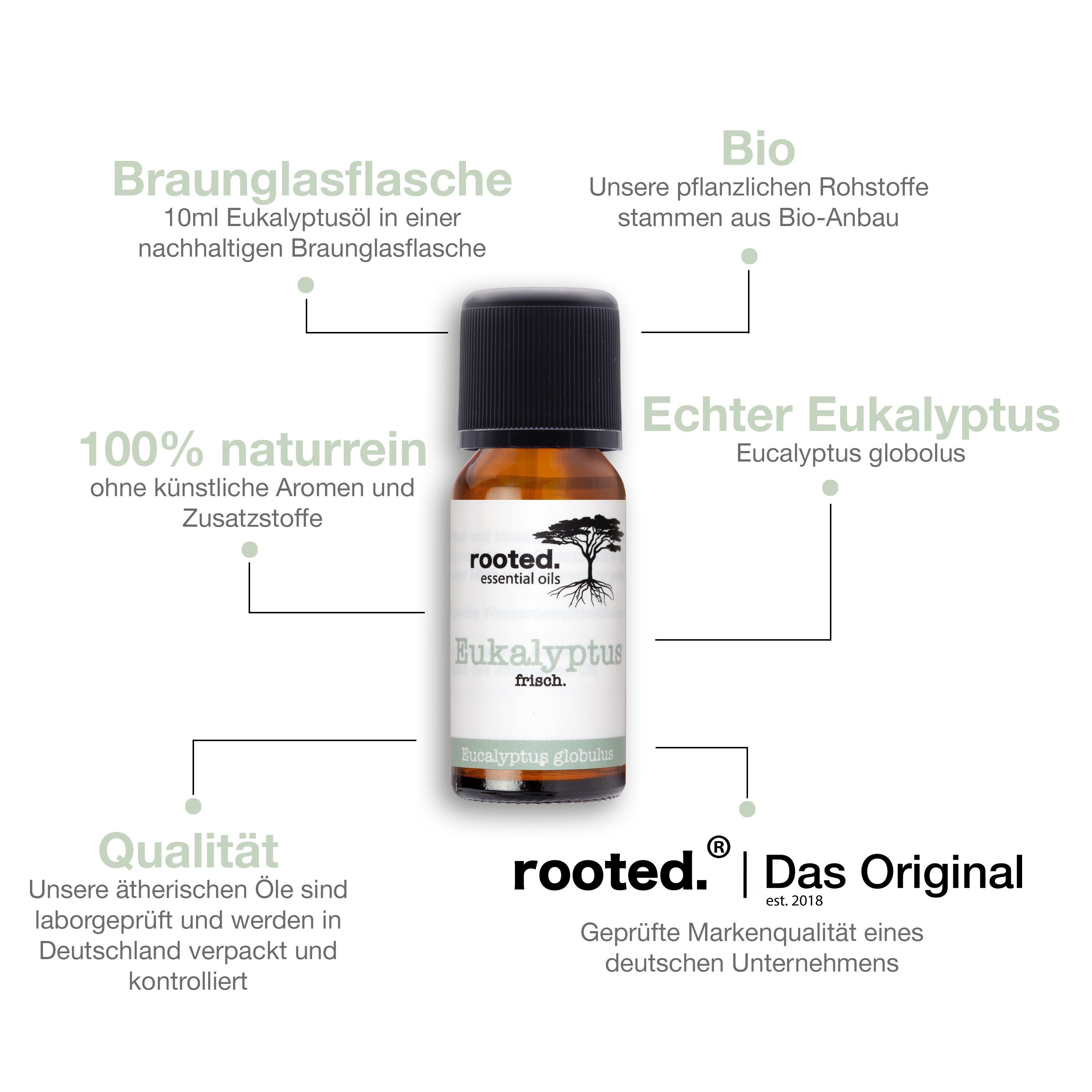 rooted. ätherisches 10ml Eukalyptusöl, rooted.®, Körperöl Eucalyptus globulus
